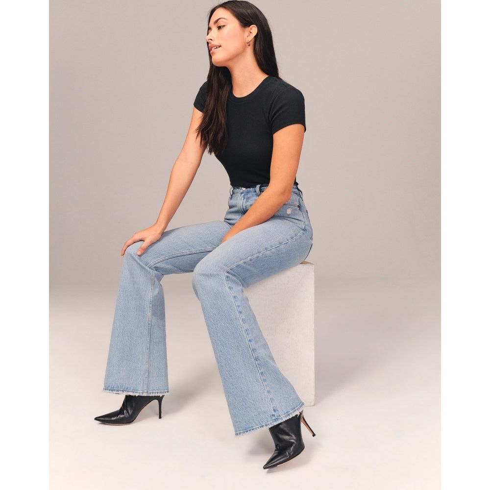Abercrombie & Fitch A&F The Flare Ultra High Rise Jeans Size 33/16 Short Size 36" / US 14 / IT 50 - 2 Thumbnail