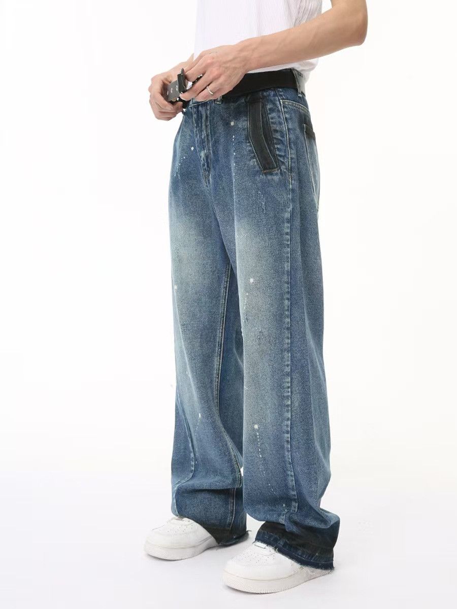 Japanese Brand × Jean Vintage washed and graffitied baggy jeans Size US 33 - 1 Thumbnail