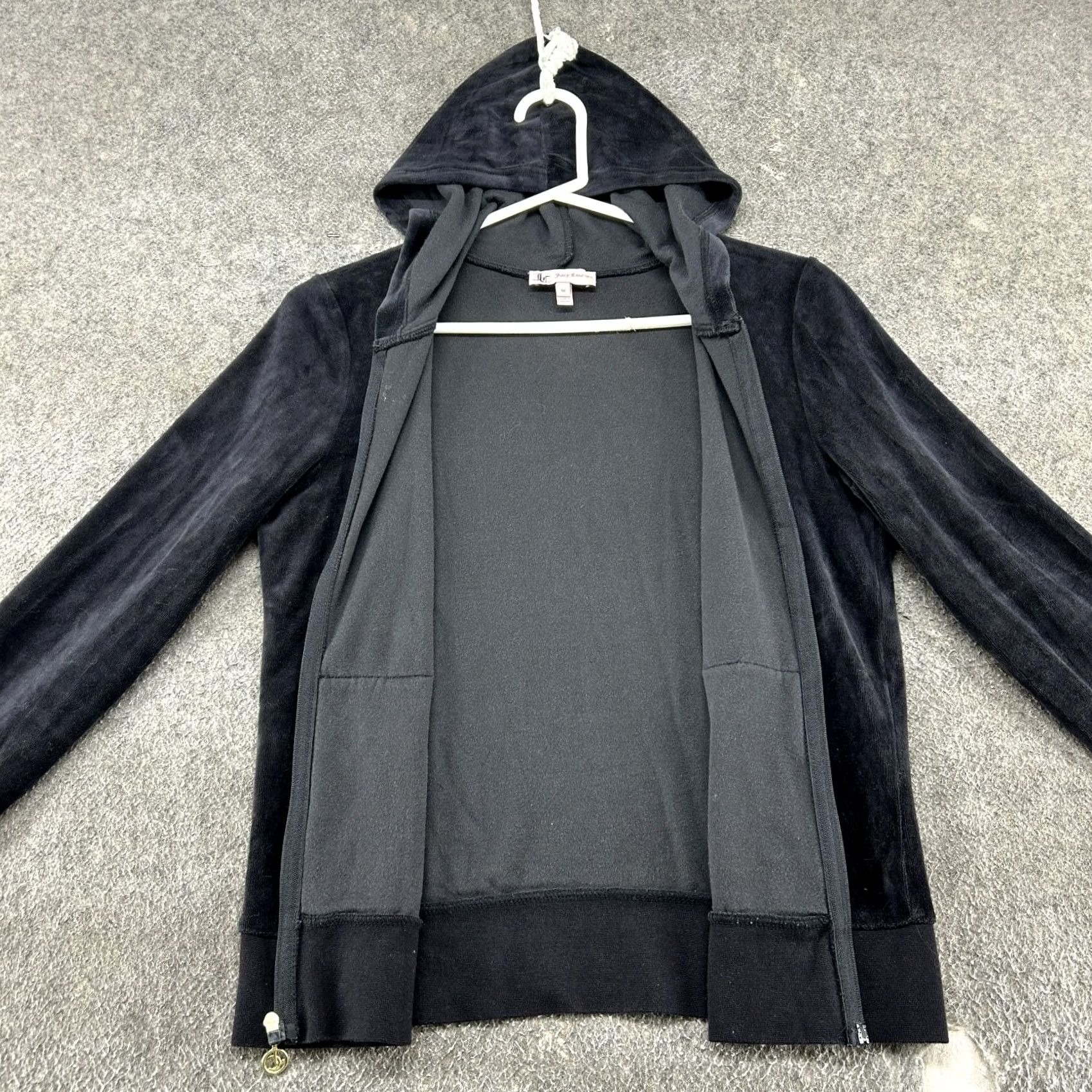 Juicy Couture Juicy Couture Hoodie Womens M Black Full Zip Velour Velvet Y2K Style Blank Size M / US 6-8 / IT 42-44 - 2 Thumbnail