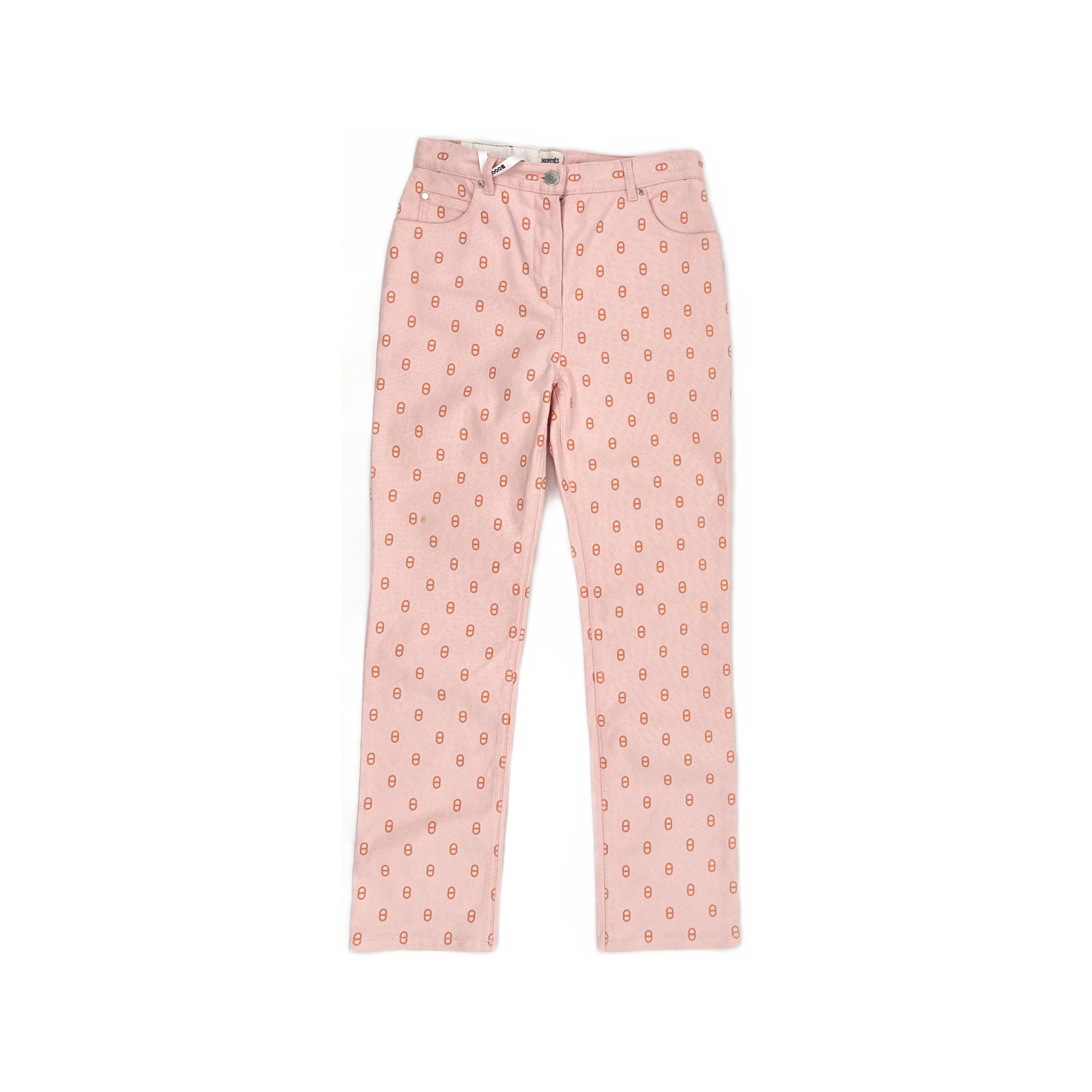 Hermes Hermès Logo Print Pants Size 34 Size 25" / US 0 / IT 36 - 1 Thumbnail