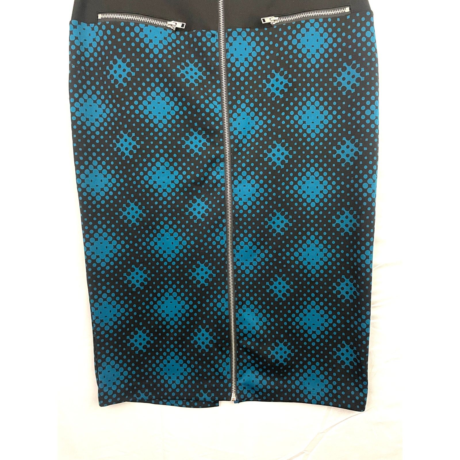 Worthington Worthington Pencil Skirt Sz 6 Stretch Blue Black Pattern Size 28" / US 6 / IT 42 - 6 Thumbnail