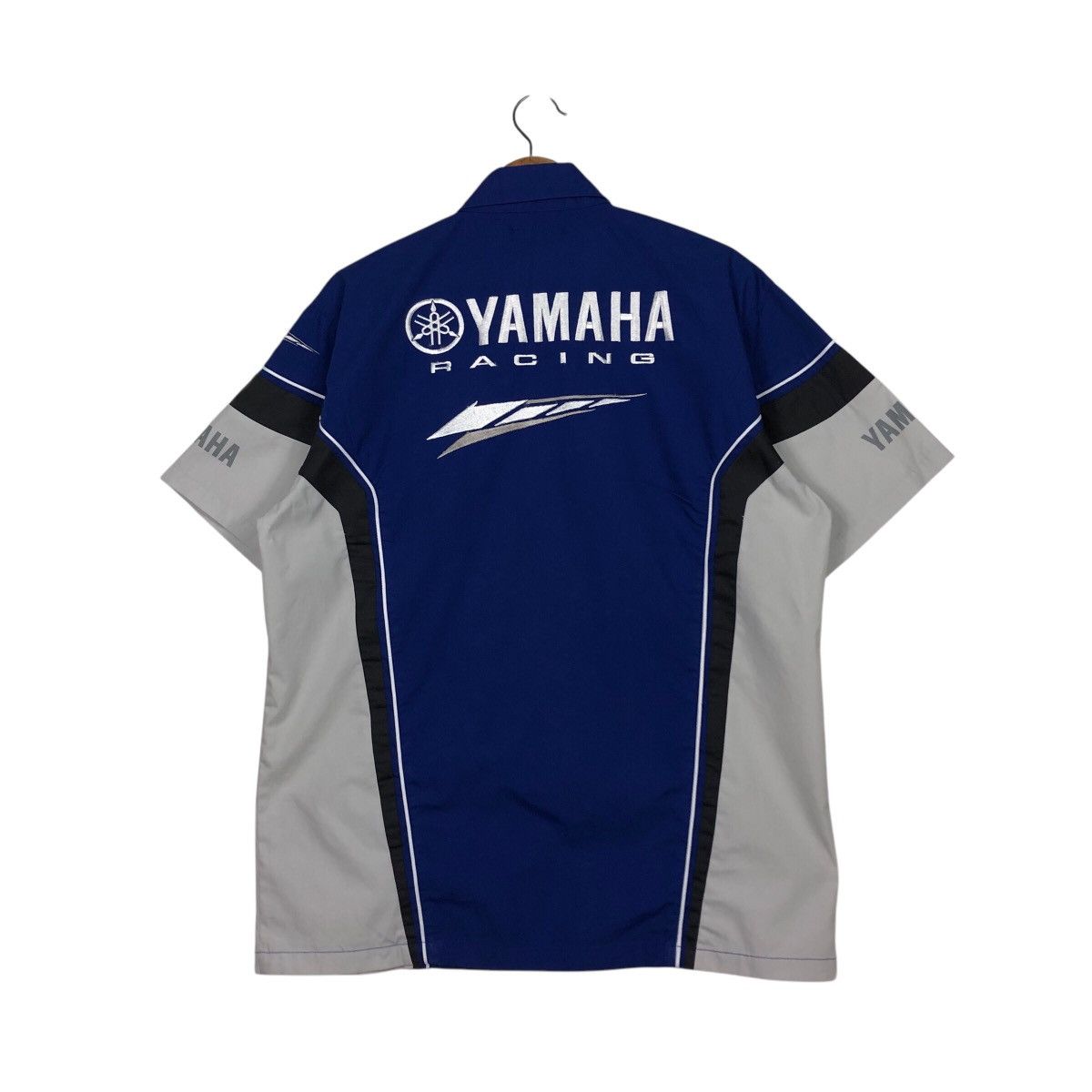 Japanese Brand 📌Vintage Shirt Button Worker Jacket Yamaha Big Logo Size US L / EU 52-54 / 3 - 9 Thumbnail