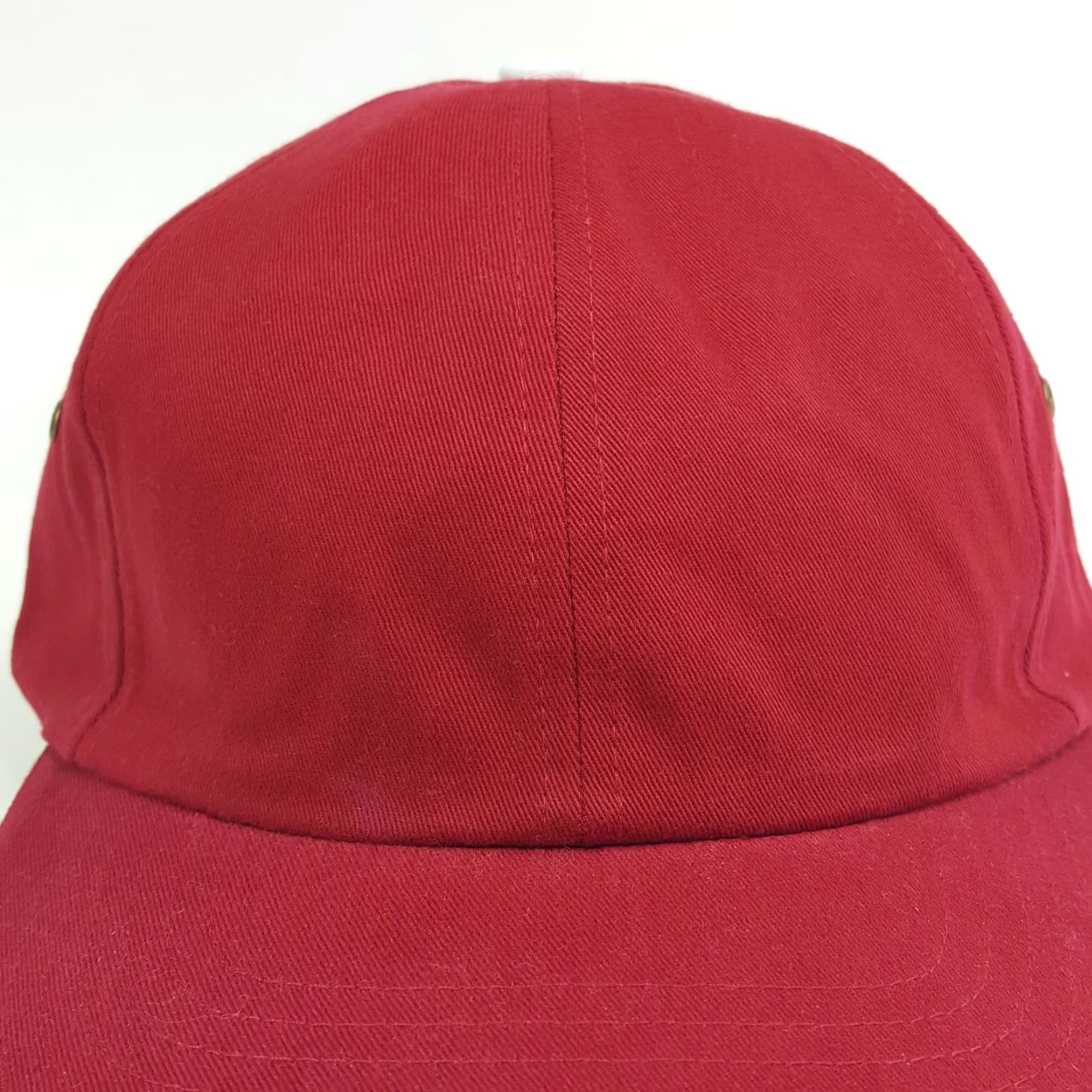 Vintage VINTAGE Red Twill Adjustable Strap Hat Baseball Cap 90s Music Unconstructed Plain Blank Size ONE SIZE - 4 Thumbnail