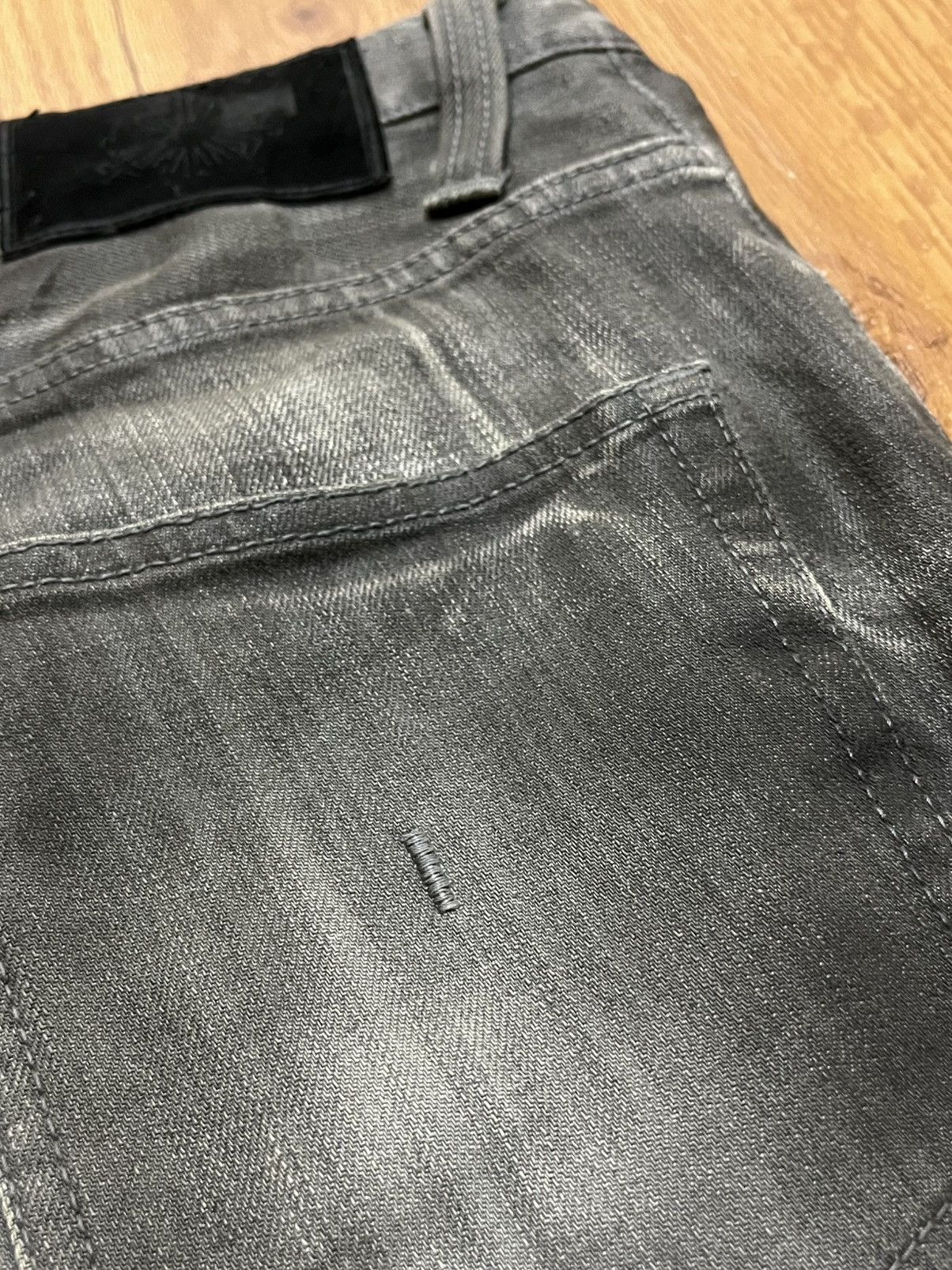 Tornado Mart Vintage 90s Tornado Mart Waxed Jeans Size US 31 - 5 Thumbnail