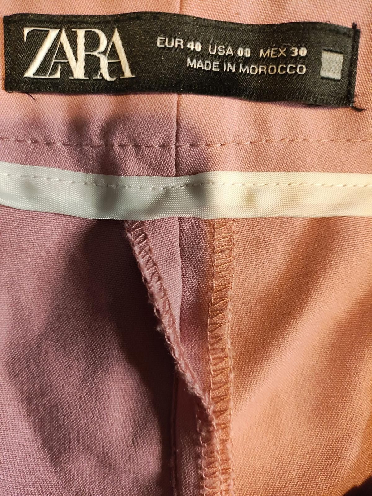 Zara ZARA Women's Straight Leg Pink Pants Size 24" / US 00 / IT 34 - 6 Thumbnail