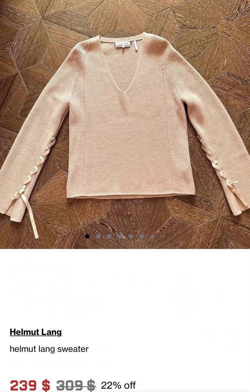 Helmut Lang Women’s Archival Helmut Lang Oversized Beige Bondage Sweater Size L / US 10 / IT 46 - 25 Thumbnail
