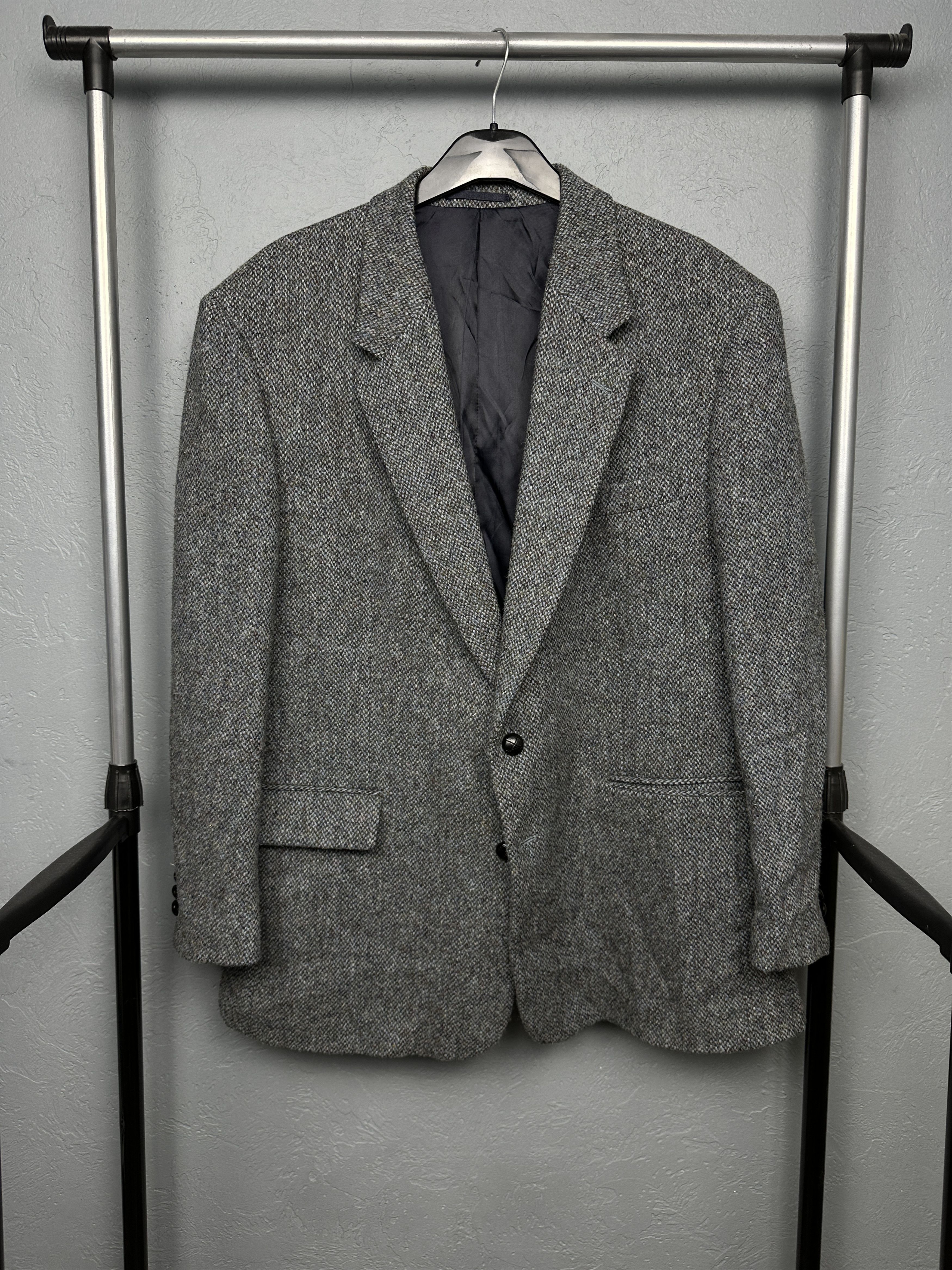 Harris Tweed Harris Tweed Mens Blazer Jacket Wool Two Buttons Size 46S - 1 Thumbnail