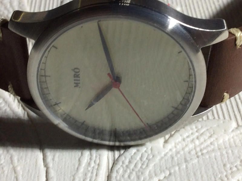 Designer Miro cream /dark Brown Men's leather strap Watch Size ONE SIZE - 4 Thumbnail