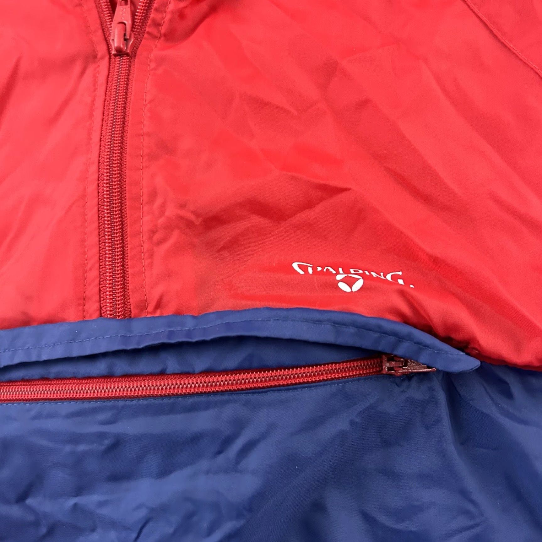 Spalding VINTAGE Spalding Windbreaker Hooded Anorak 1/4 Zip Pullover Red Mens L Size US L / EU 52-54 / 3 - 2 Thumbnail