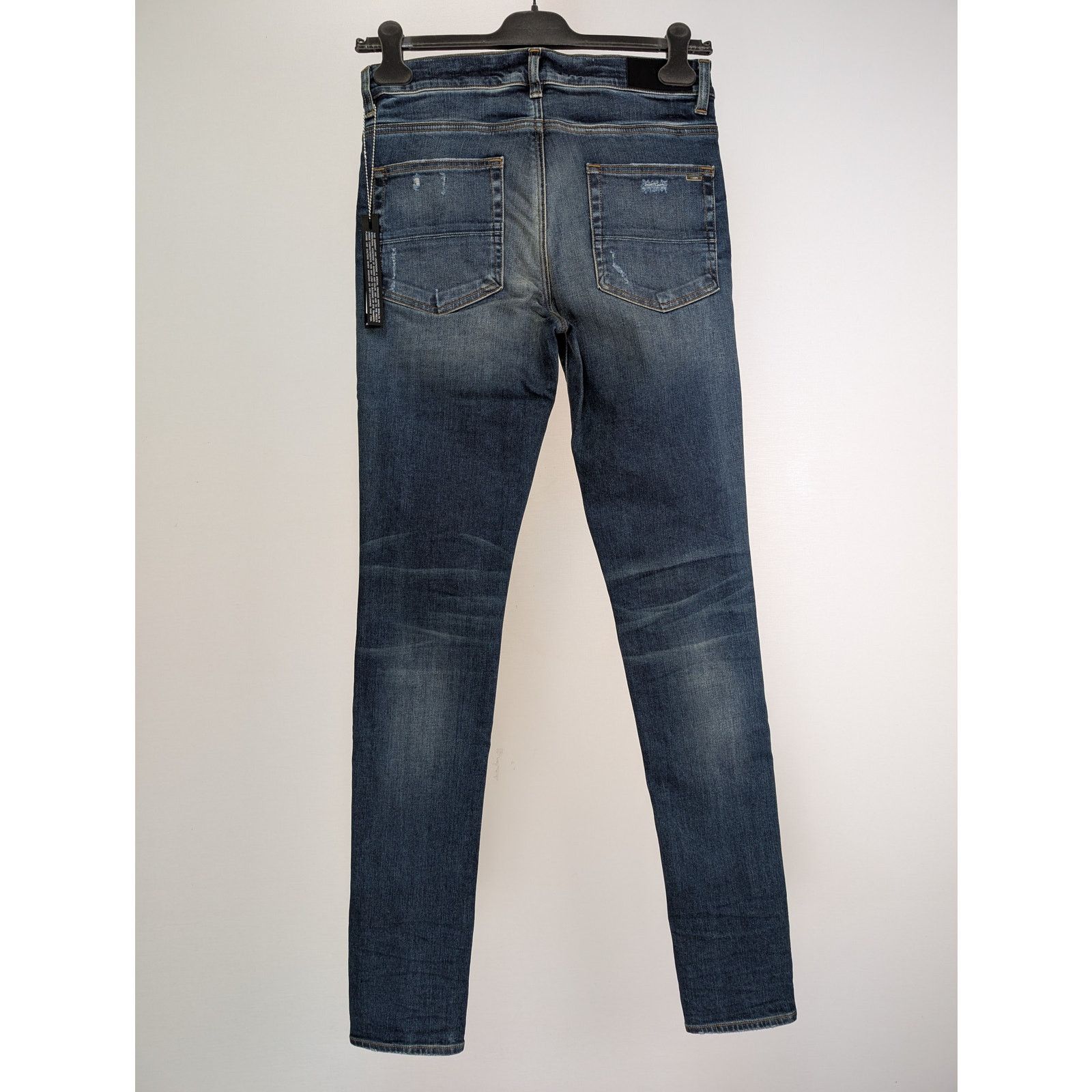 Amiri o1rshd1 Plaid Thrasher Denim Jeans in Deep Classic Blue Size US 36 / EU 52 - 8 Thumbnail