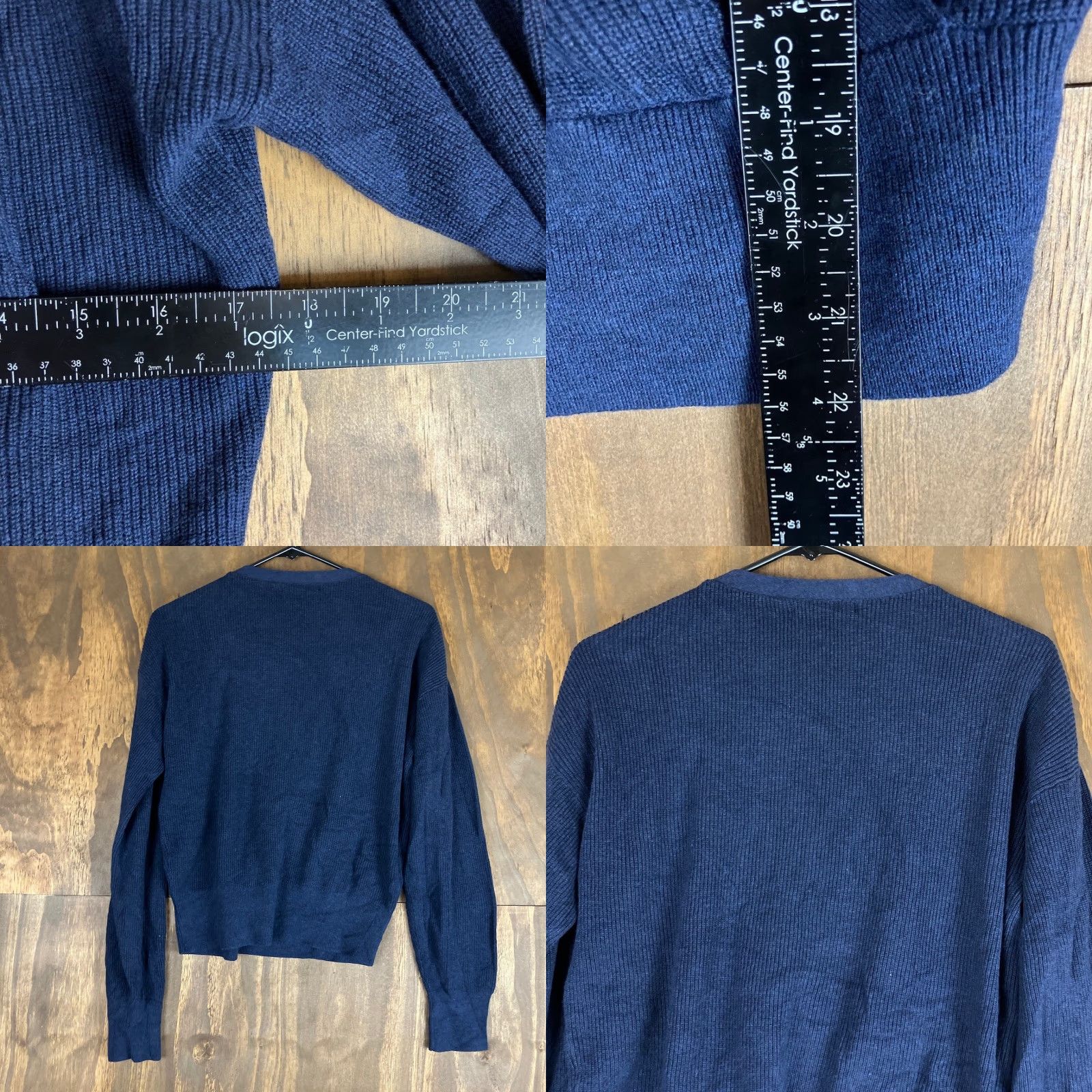 Banana Republic Banana Republic Womens Sweater Blue Ribbed VNeck Wrap Long Sleeve Cotton Blend S Womens V-Neck Pullover Knit Casual Workwear 90s? Size S / US 4 / IT 40 - 8 Thumbnail