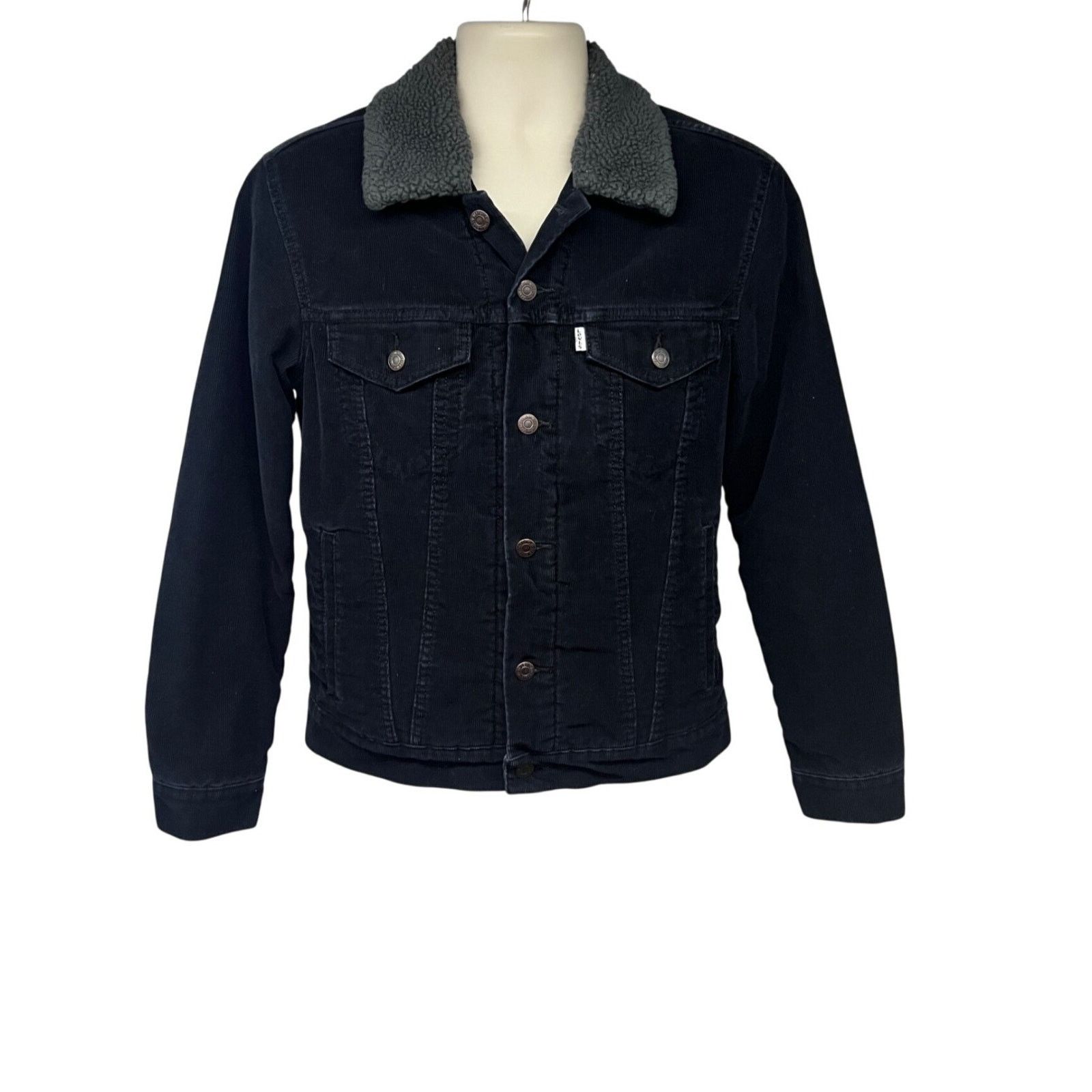Levi's Levis Black Corduroy Sherpa Button Up Trucker Jacket Small Size US S / EU 44-46 / 1 - 1 Thumbnail