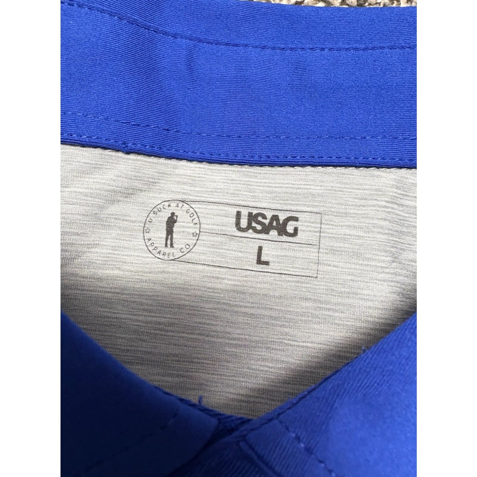Vintage USGA Polo Mens Large Gray Blue Contrast Collar Polo Shirt Regular Fit Size US L / EU 52-54 / 3 - 4 Thumbnail
