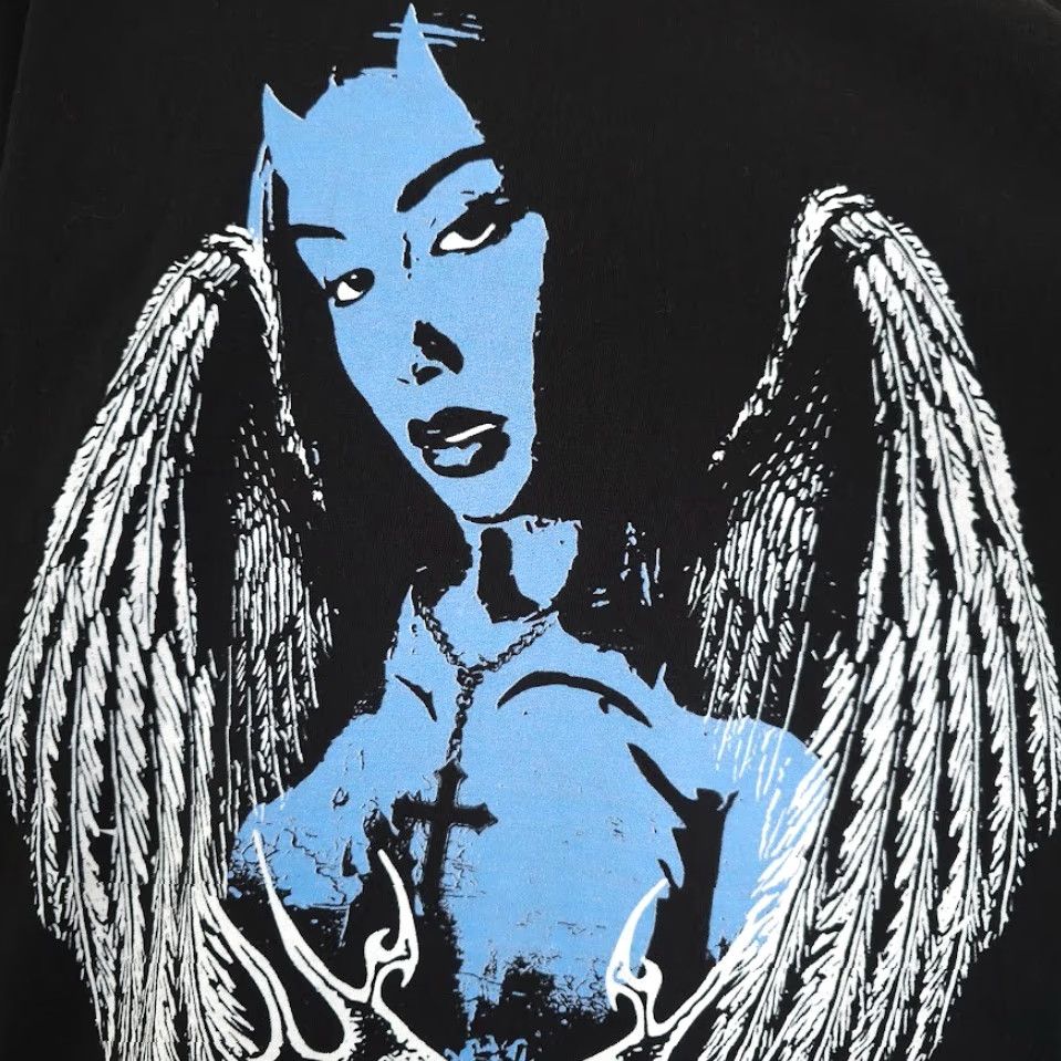Vintage VINTAGE Dark Angel T Shirt Mens Large Black Devil Demon Horns Wings Cross Made In USA Size US L / EU 52-54 / 3 - 3 Thumbnail