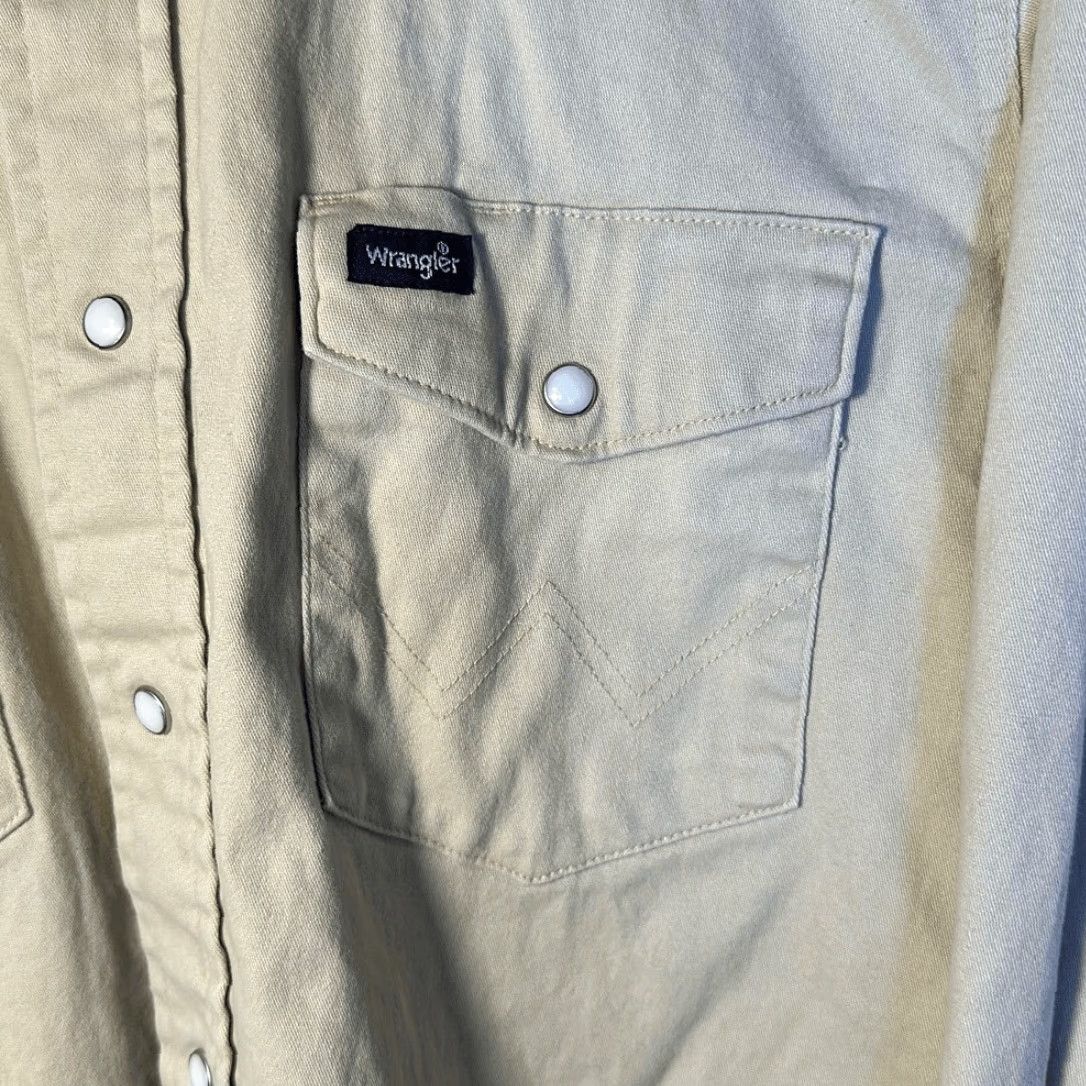Wrangler Wrangler Shirt Men Medium M Cream Multicolor Pearl Snap Soft Premium Performance Advanced Comfort Long Sleeve Button-Up Size US M / EU 48-50 / 2 - 4 Thumbnail