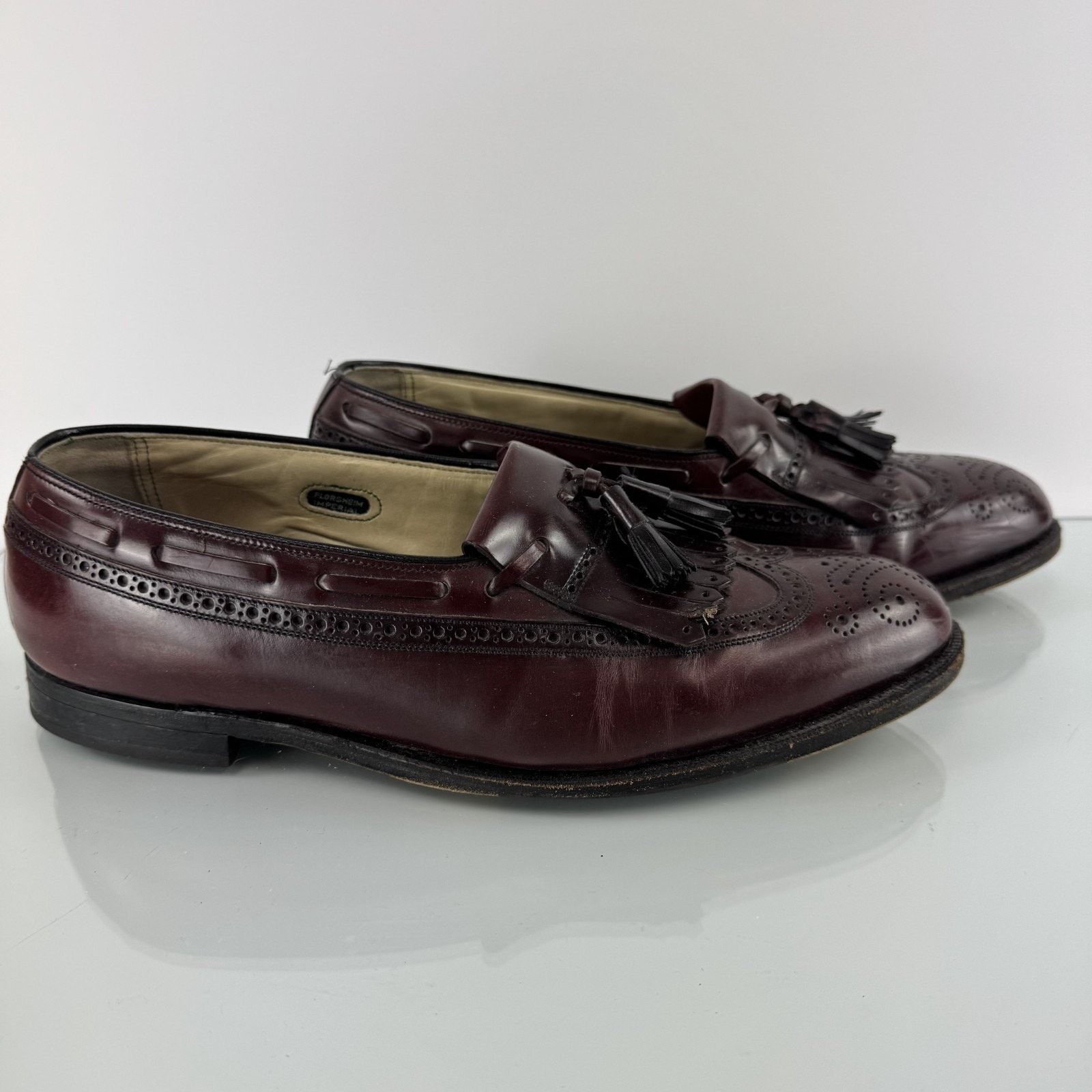 Florsheim Florsheim VTG Loafers 9.5 3E Burgundy Wing Tip Tassels USA Size US 9.5 / EU 42-43 - 2 Thumbnail