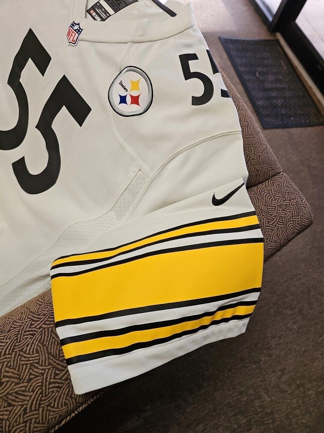 Nike Nike On Field Steelers Devin Bush #55 White Away Men's 3XL Size ONE SIZE - 5 Thumbnail