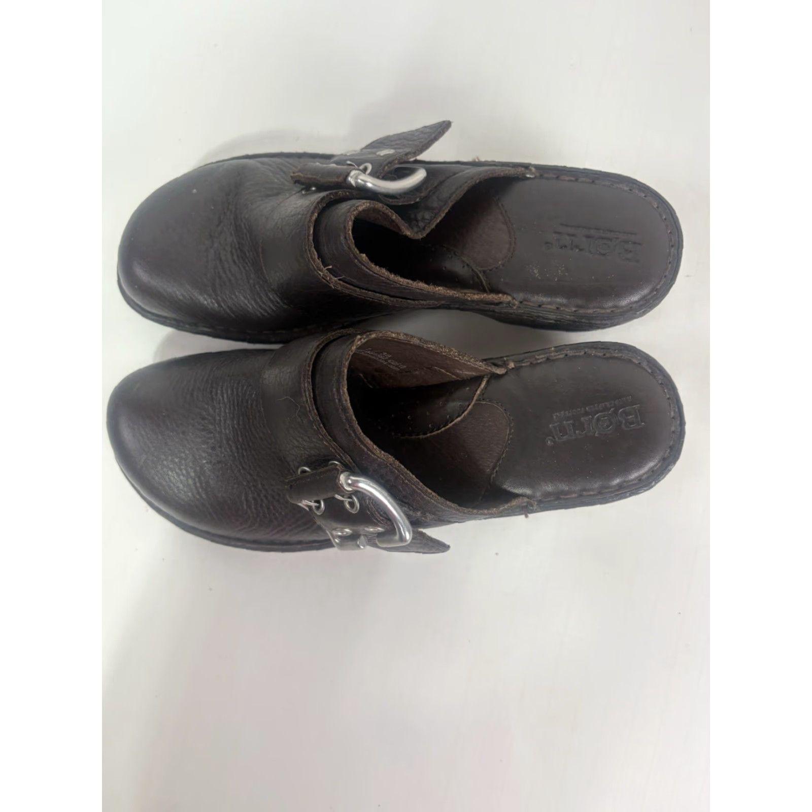 Born VINTAGE Born Wedge Slip-On Shoes Women Brown Leather 7 Casual Comfort Wedge Size US 7 / IT 37 - 3 Thumbnail