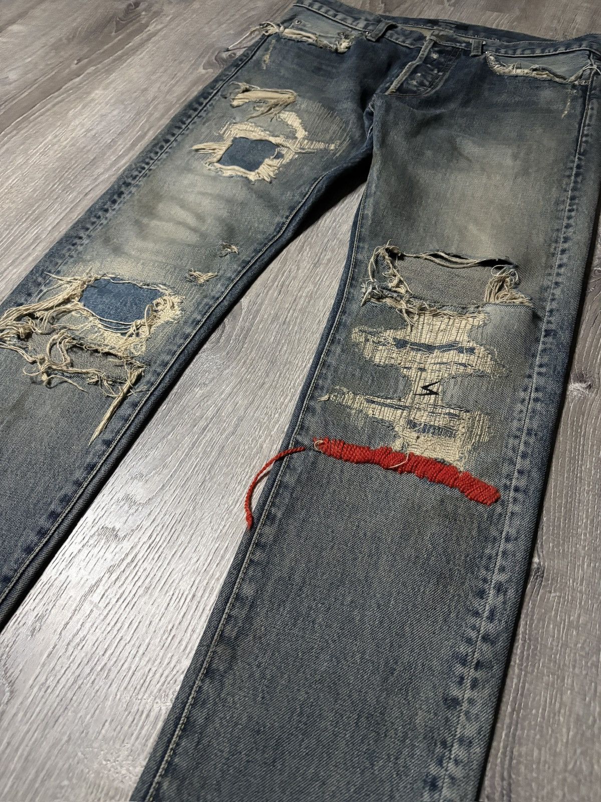 Undercover undercover ss10 red yarn denim Size US 29 - 2 Thumbnail