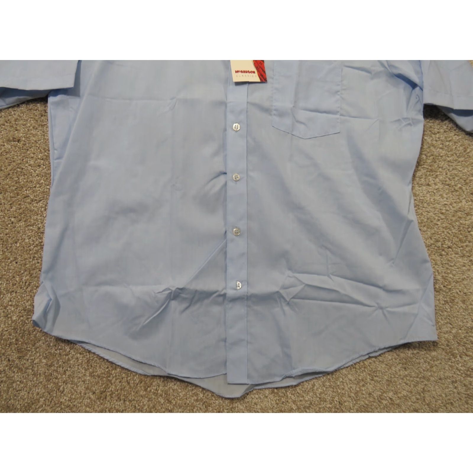 McGregor VINTAGE McGregor Shirt Blue Blue Solid Button-Up Short Sleeve Pocket Men's L Regular Button-Down Collar 17 Size US L / EU 52-54 / 3 - 2 Thumbnail