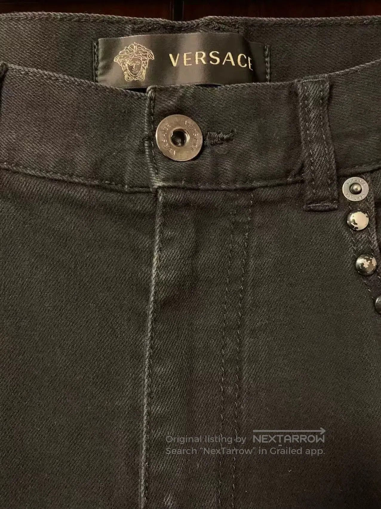 Japanese Brand Versace Men's Rivet Decorated Jeans. Size US 30 / EU 46 - 3 Thumbnail