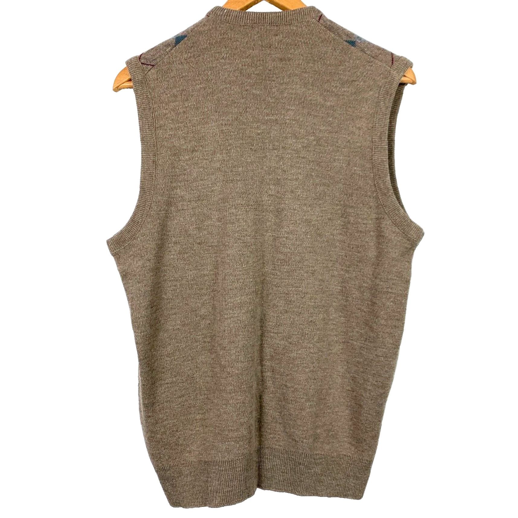 Vintage VINTAGE Robert Bruce 70s Orlon Acrylic Argyle V-Neck Sweater Vest Mens Large Brown Size US L / EU 52-54 / 3 - 4 Thumbnail
