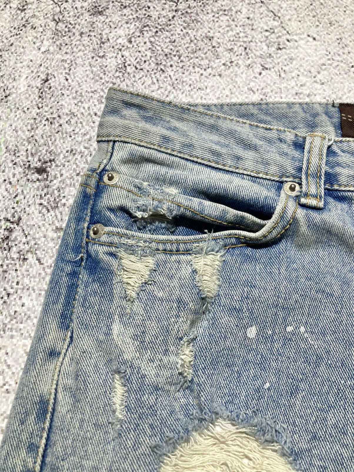 Japanese Brand 2000s Idun Distressed Ripped Denim Blue Jeans Lgb Punk Style Size US 30 / EU 46 - 10 Thumbnail