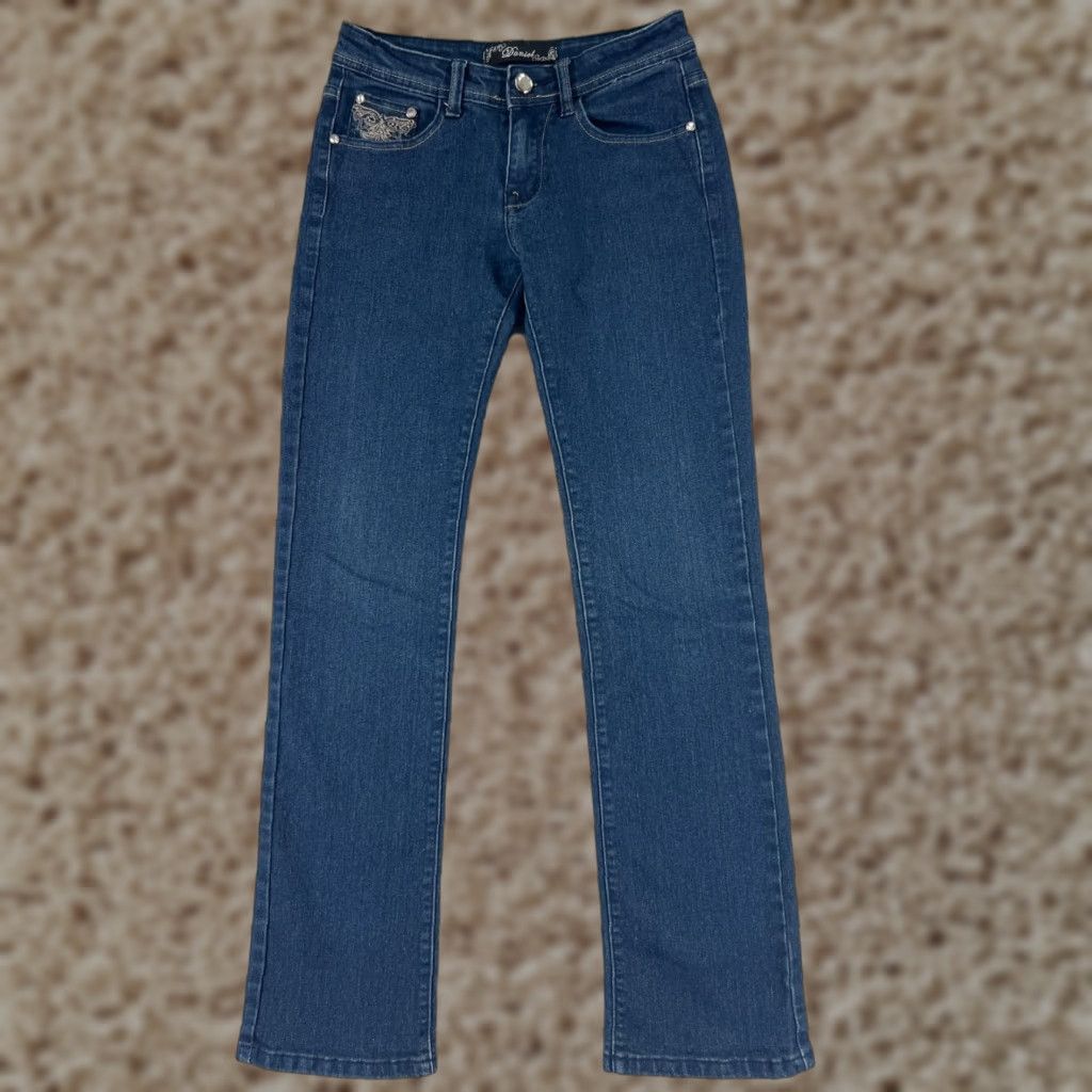 Denime VINTAGE Secretly Evil Women's Jeans Pants 26x31 Blue Denim Low-Rise Straight Leg Cotton Fall Summer Winter Size 26" / US 2 / IT 38 - 1 Thumbnail
