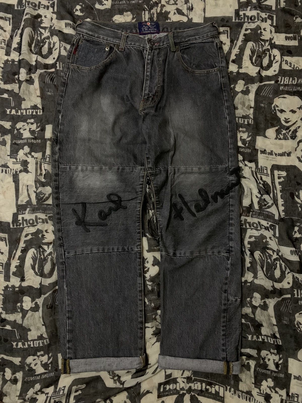Karl Helmut 💥Vintage Karl Helmut Patchwork Denim Size US 30 / EU 46 - 1 Thumbnail