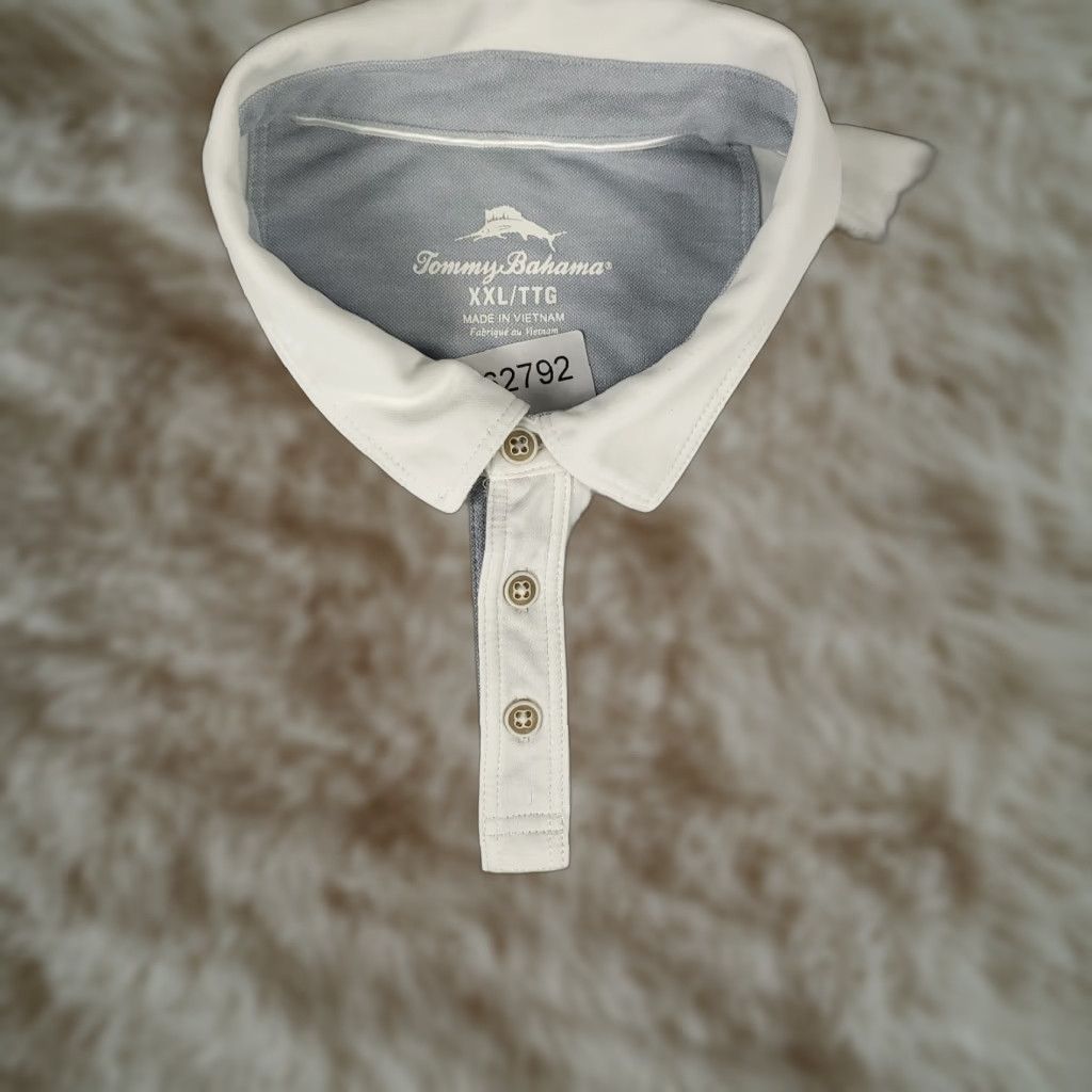 Tommy Bahama Tommy Bahama Polo Shirt 2XL White Solid Casual Short Sleeve Mens Size US XXL / EU 58 / 5 - 1 Thumbnail