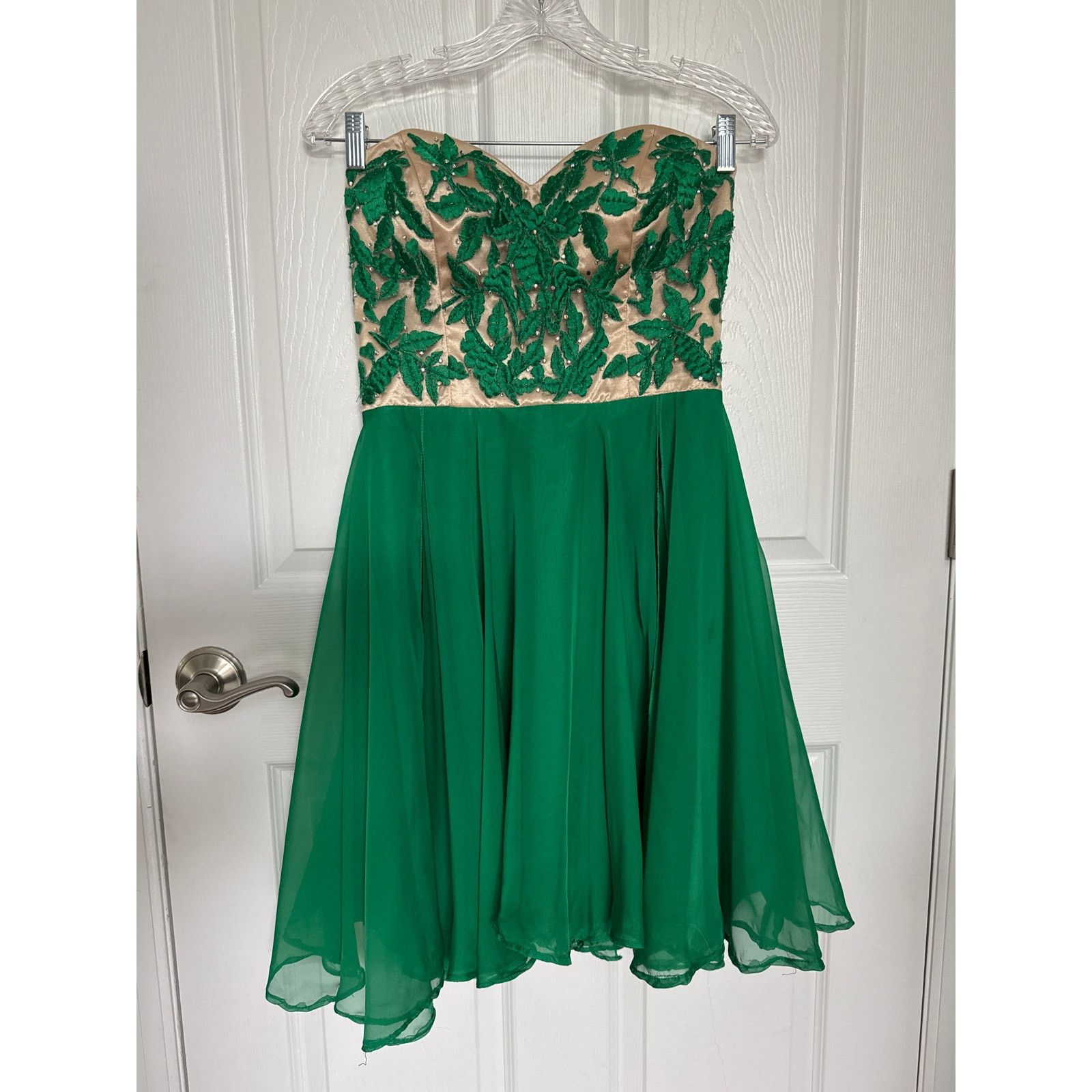 sherri hill green beaded dress Velvet Dark Green Prom Dresses Party Gowns SPF002 – TANYA BRIDAL main image 0