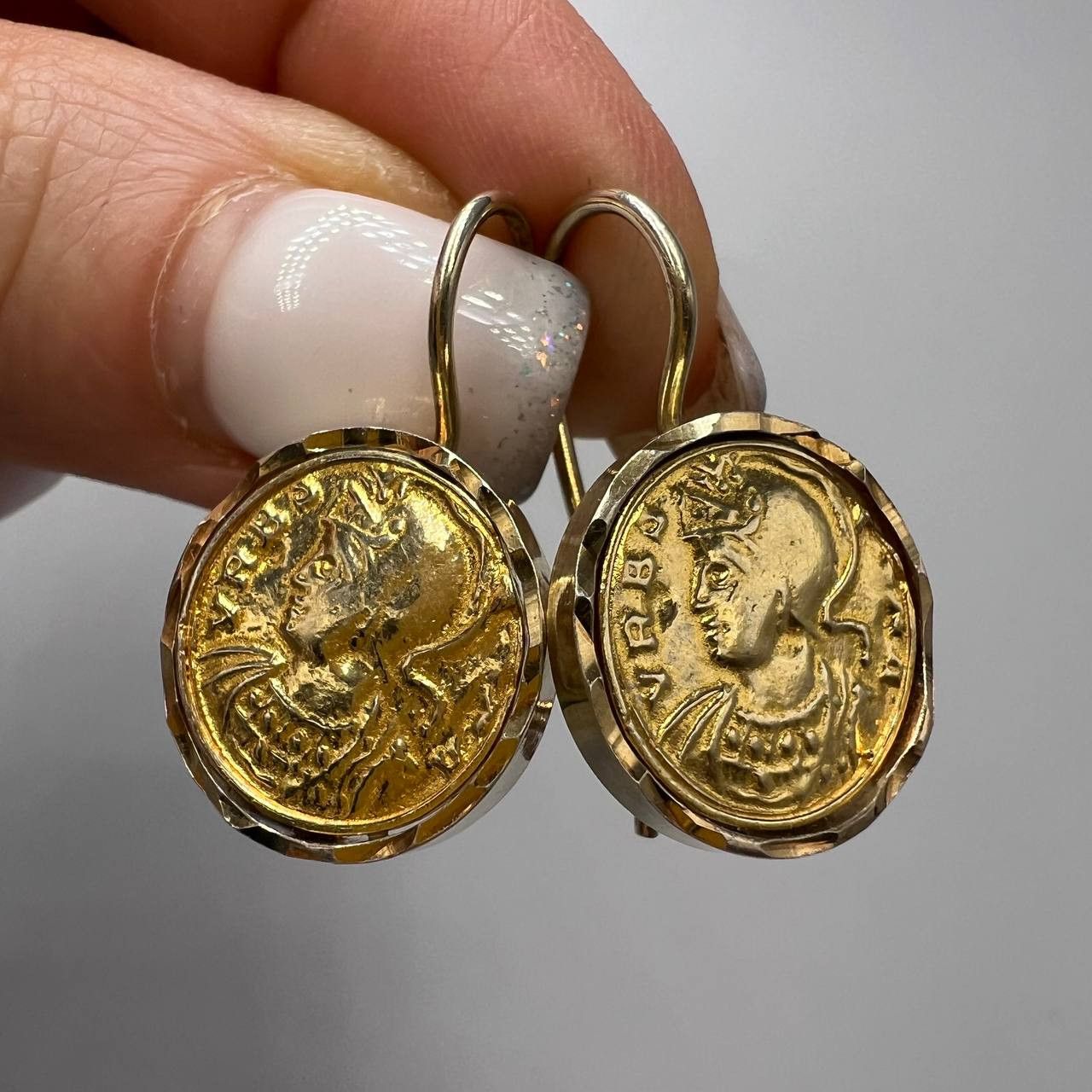 Sterling Silver Vintage Gilt Sterling Silver 925 Set of Earrings Ring Italy Size ONE SIZE - 5 Thumbnail
