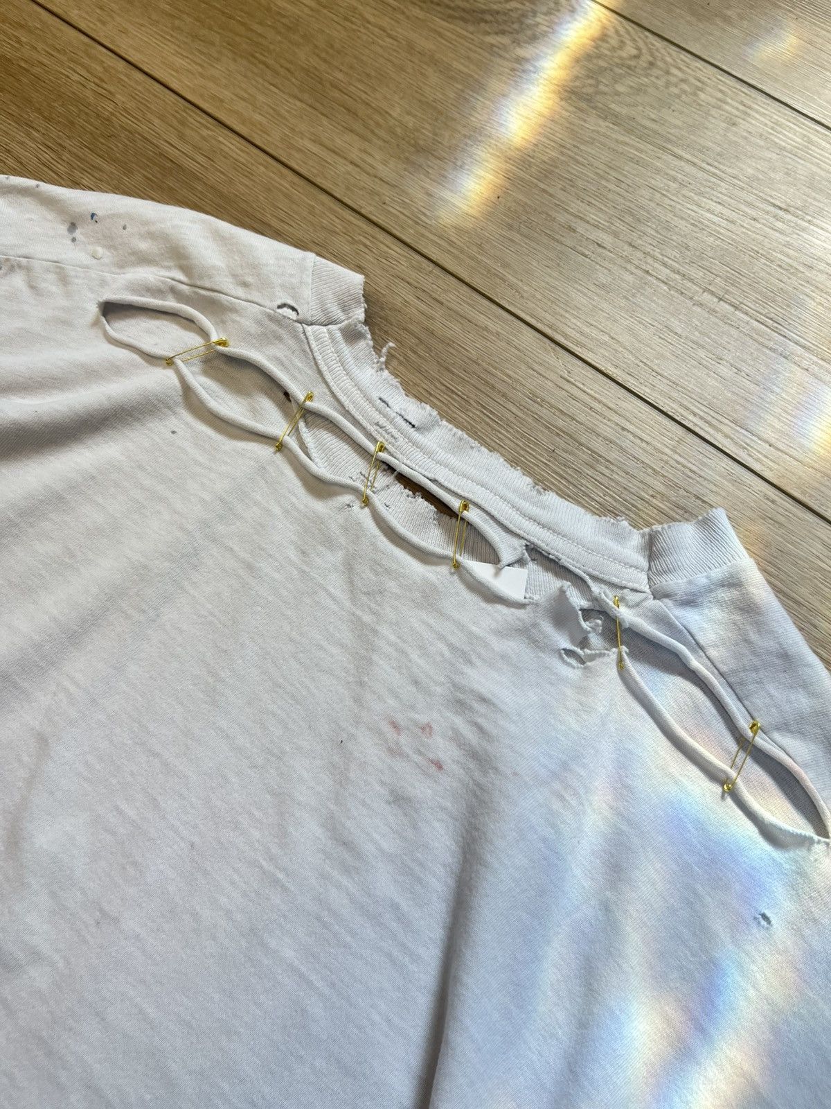 Vintage 90s thrashed crop circle t shirt Size US L / EU 52-54 / 3 - 4 Thumbnail