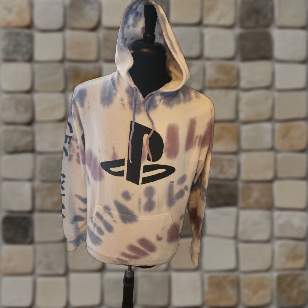 Vintage PlayStation Mens Sz M Long Sleeve Tie Dye Hoodie Sweatshirt White Size US M / EU 48-50 / 2 - 1 Thumbnail