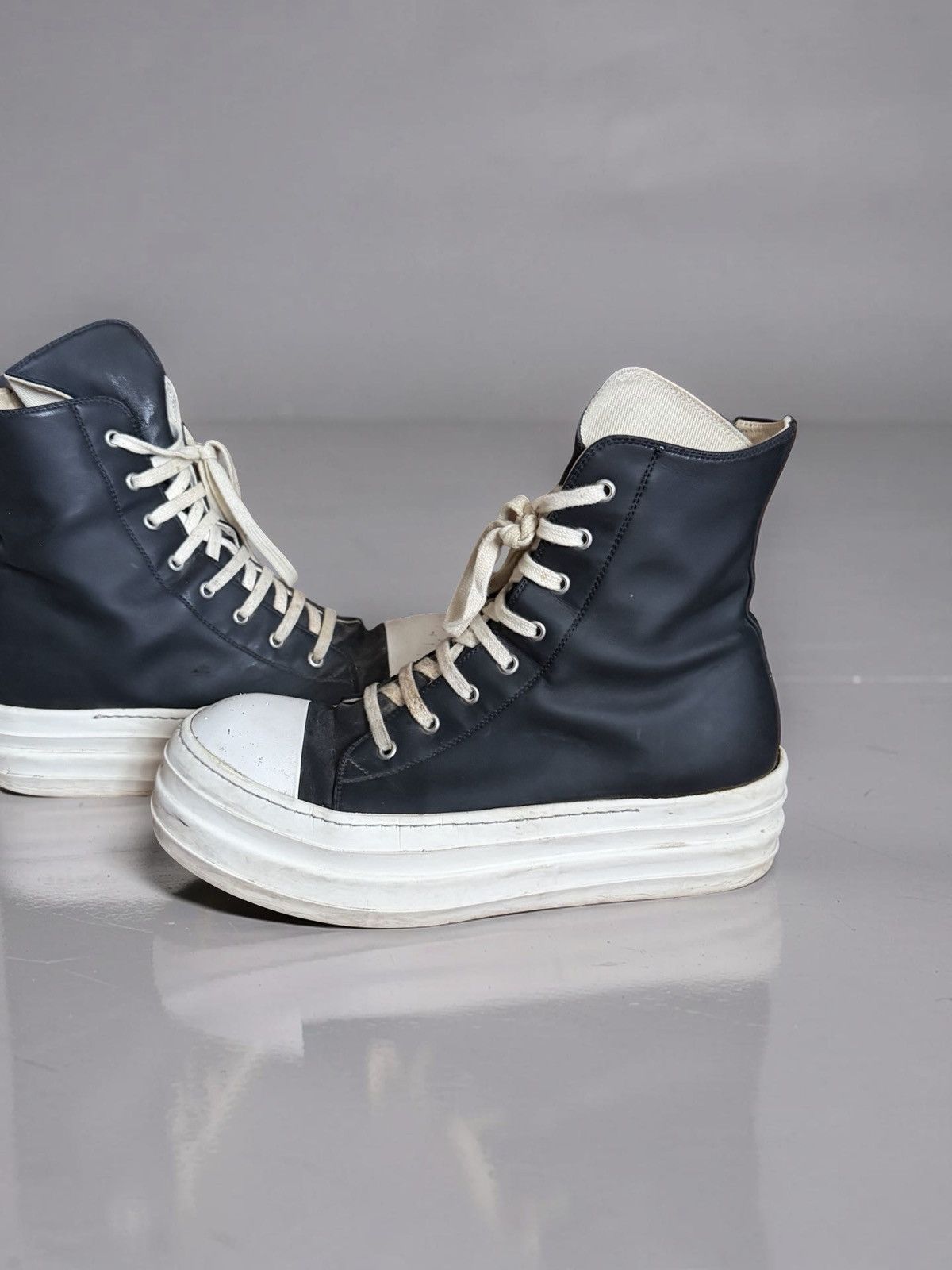 Rick owens leather double bumper Ramones