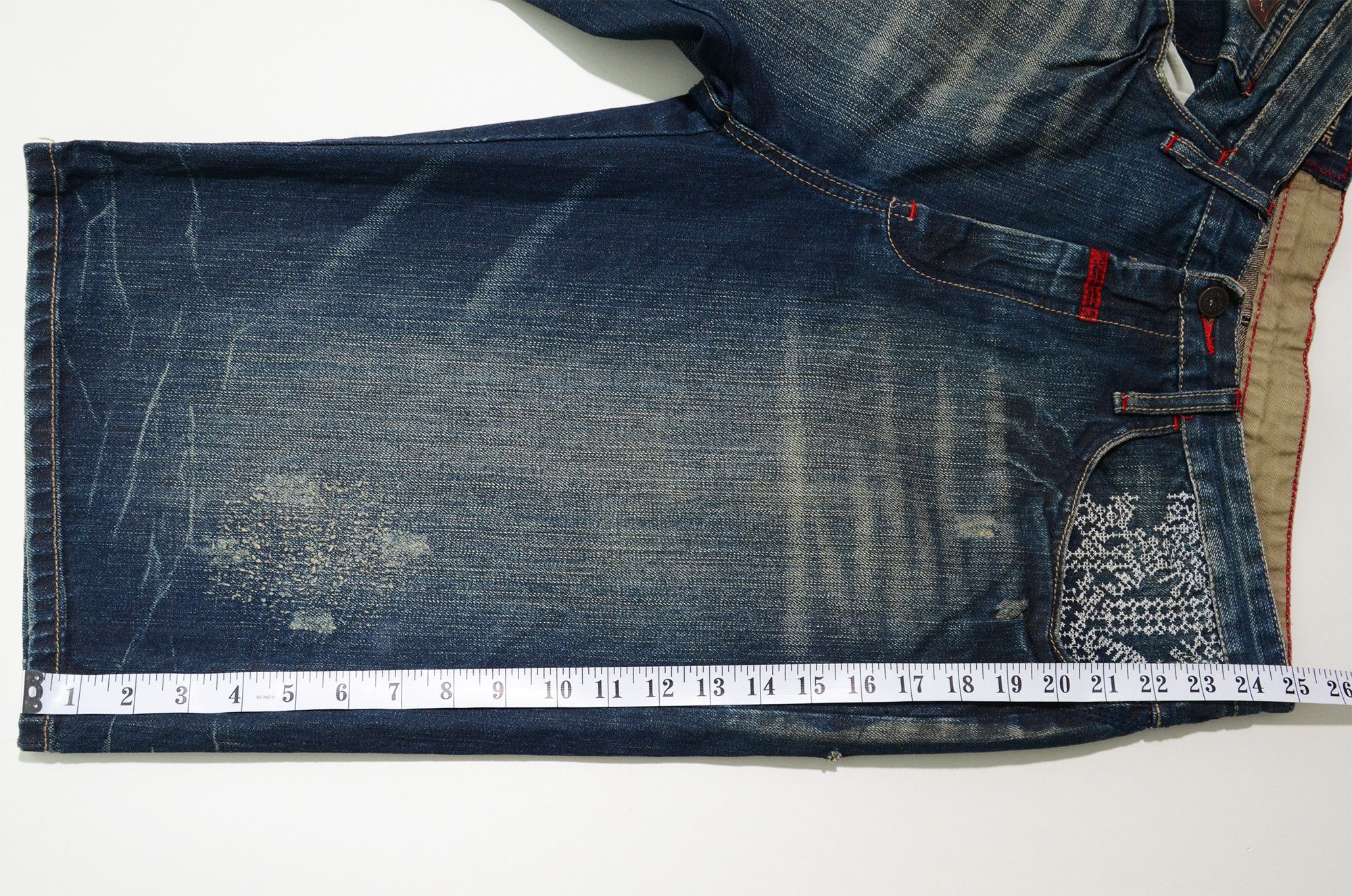 Marithe + Francois Girbaud [Tiny Hole] M+FG Jorts W34 Raw Denim Special 2006 Carft Size US 34 / EU 50 - 18 Thumbnail