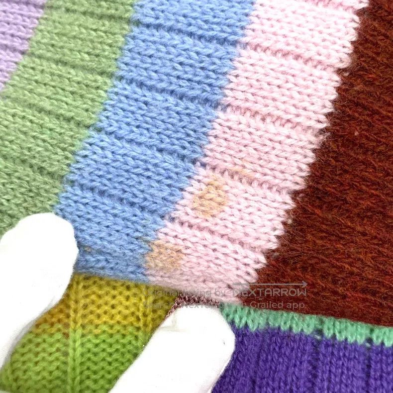 Gucci Gucci Colourful striped cashmere V-neck single-breasted lo Size S / US 4 / IT 40 - 9 Thumbnail