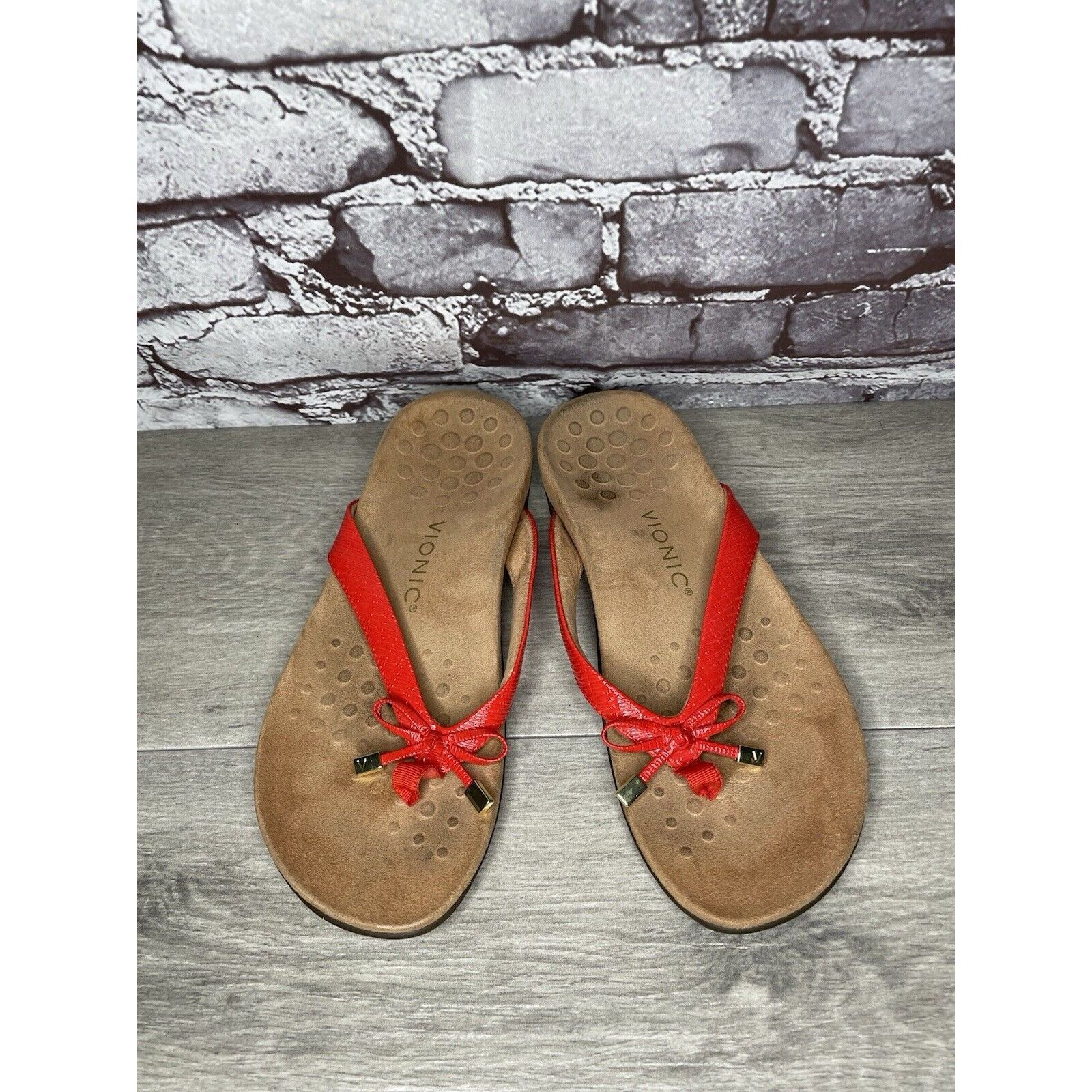 Other Vionic Bella 2 Red Synthetic Bow Casual Thong Sandals Women’ Size US 8.5 / IT 38.5 - 16 Thumbnail