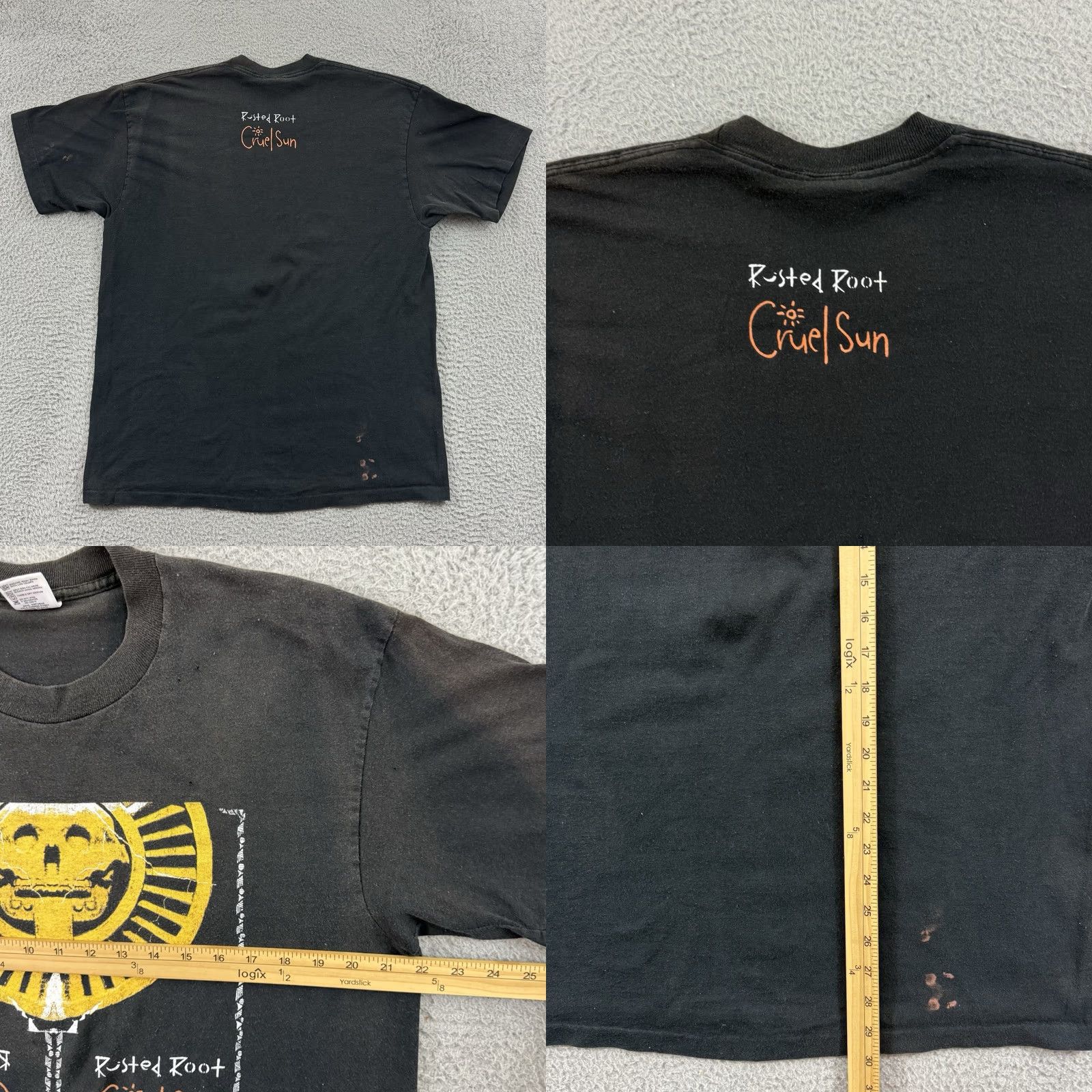 Anvil VINTAGE Anvil Shirt Mens XL Black 90s Band Tour Psychedelic Cruel Sun Geometric Logo Short Sleeve Size US XL / EU 56 / 4 - 8 Thumbnail