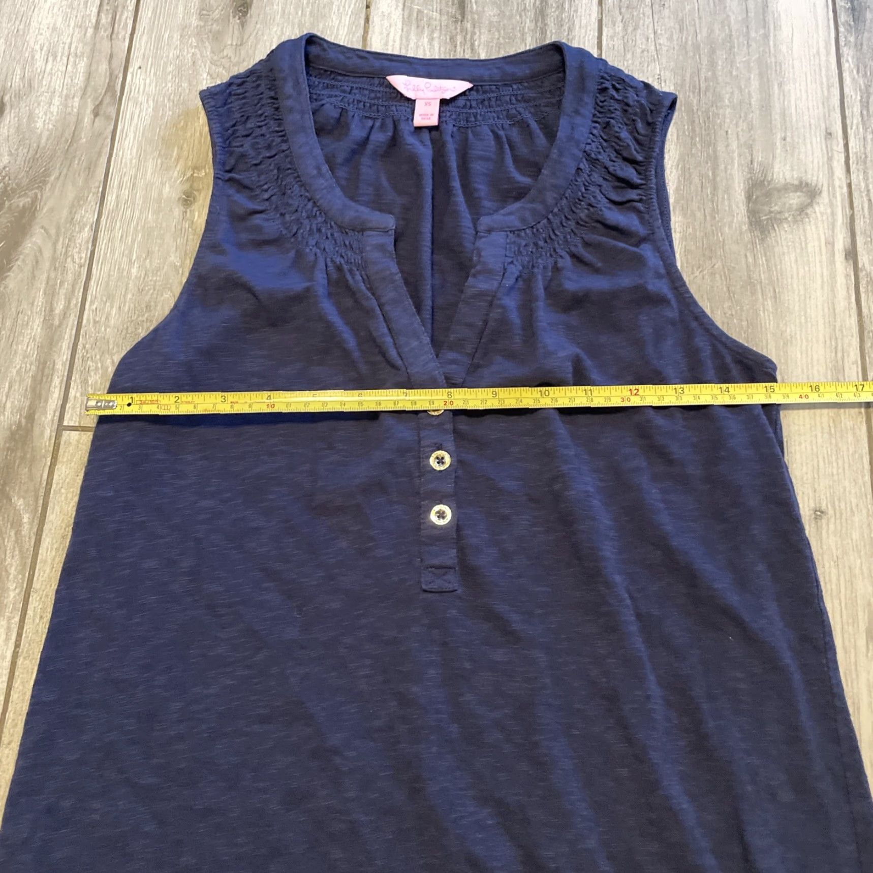 Lilly Pulitzer Lilly Pulitzer Mini Dress Navy Blue XXS Sleeveless Gold Button Front Nautical Dress, Shift, Cotton Blend, Short, Women, XS without N/A Size XXS / US 00 / IT 34 - 7 Thumbnail