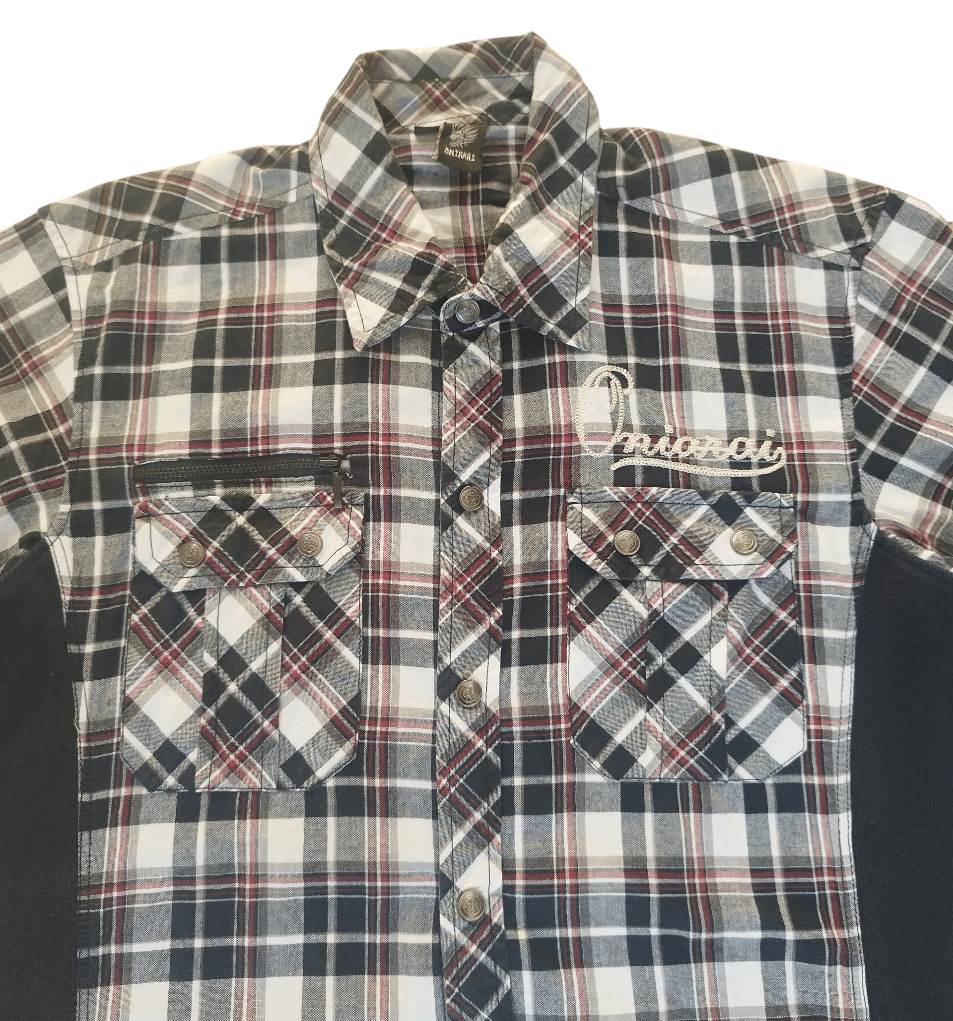 Japanese Brand Oniarai embriodered cross check shirt Size US M / EU 48-50 / 2 - 2 Thumbnail
