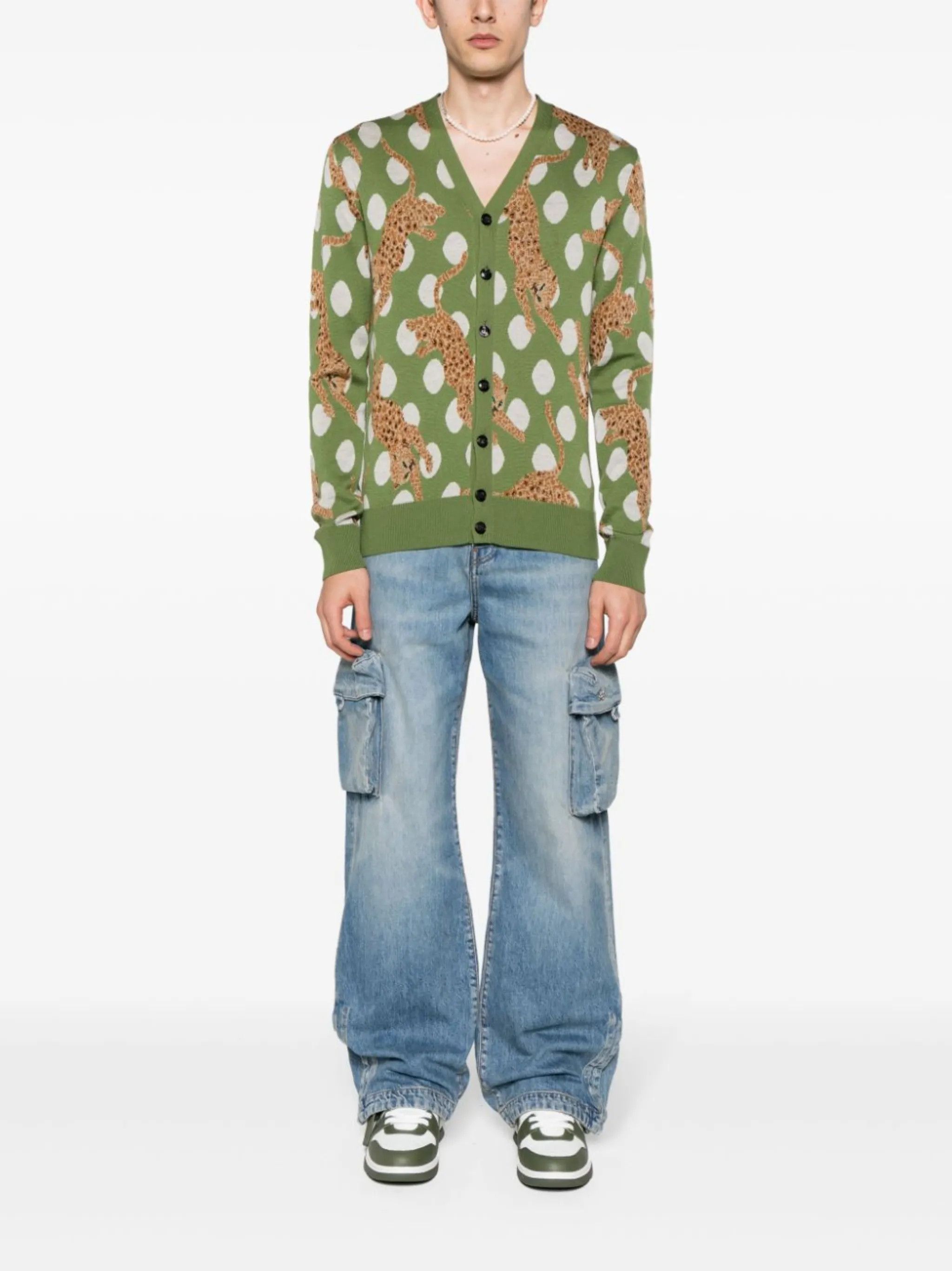 Amiri oc11z0225 M65 Baggy Cargo Jeans in Blue Size US 30 / EU 46 - 2 Thumbnail