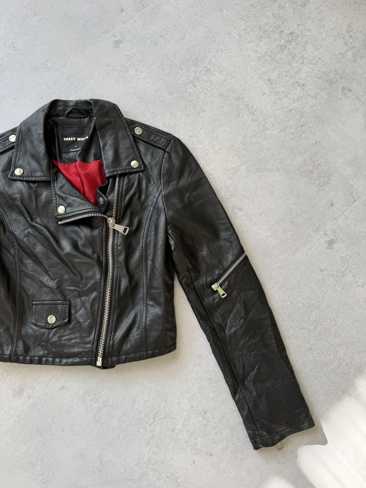 If Six Was Nine Rare Vintage Genuine Leather Cropped Jacket Avant Garde Size XS / US 0-2 / IT 36-38 - 3 Thumbnail