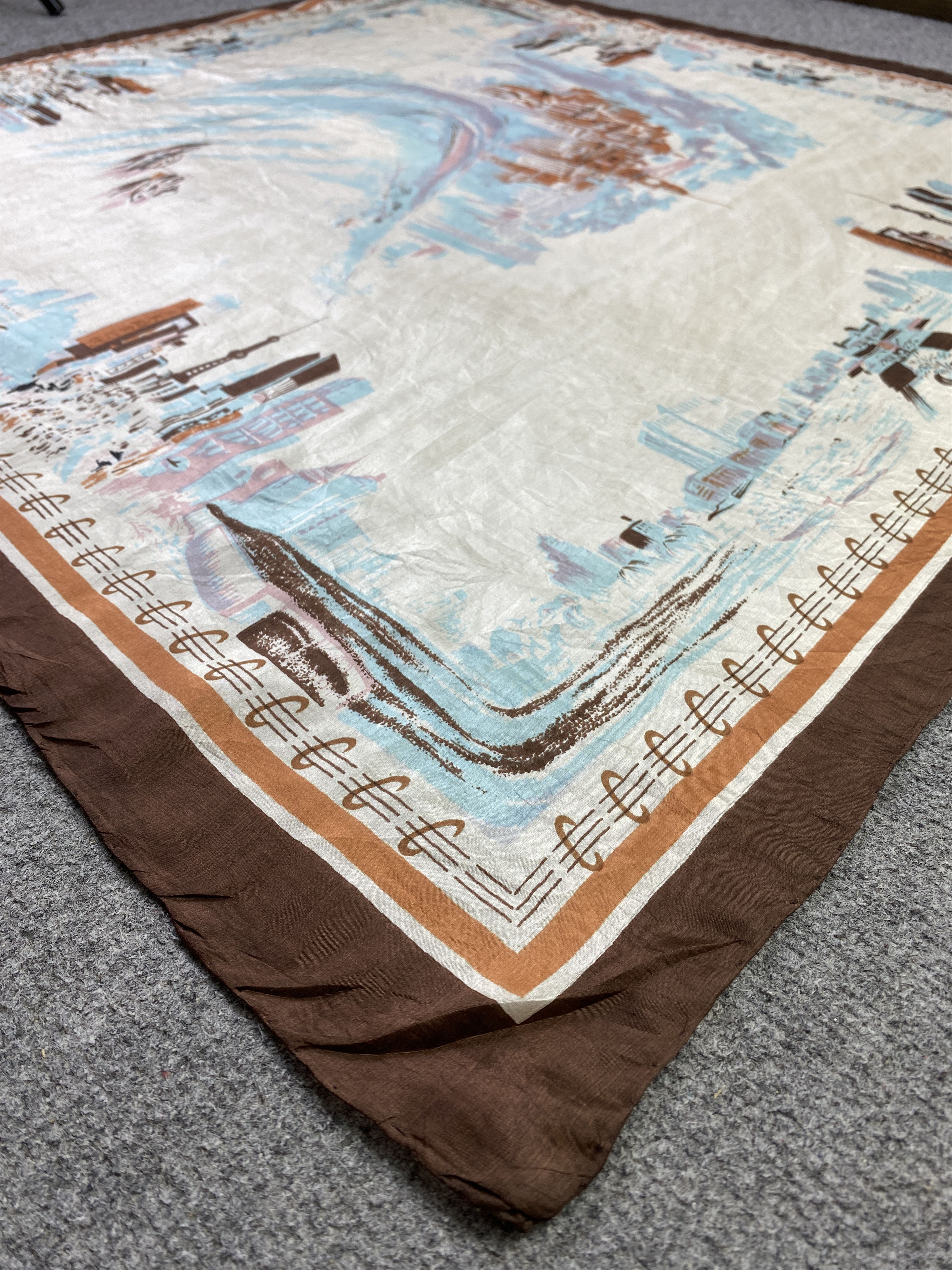 Other Vintage Art Painting Silk Scarf / Silk Shawl SN0271 Size ONE SIZE - 4 Thumbnail