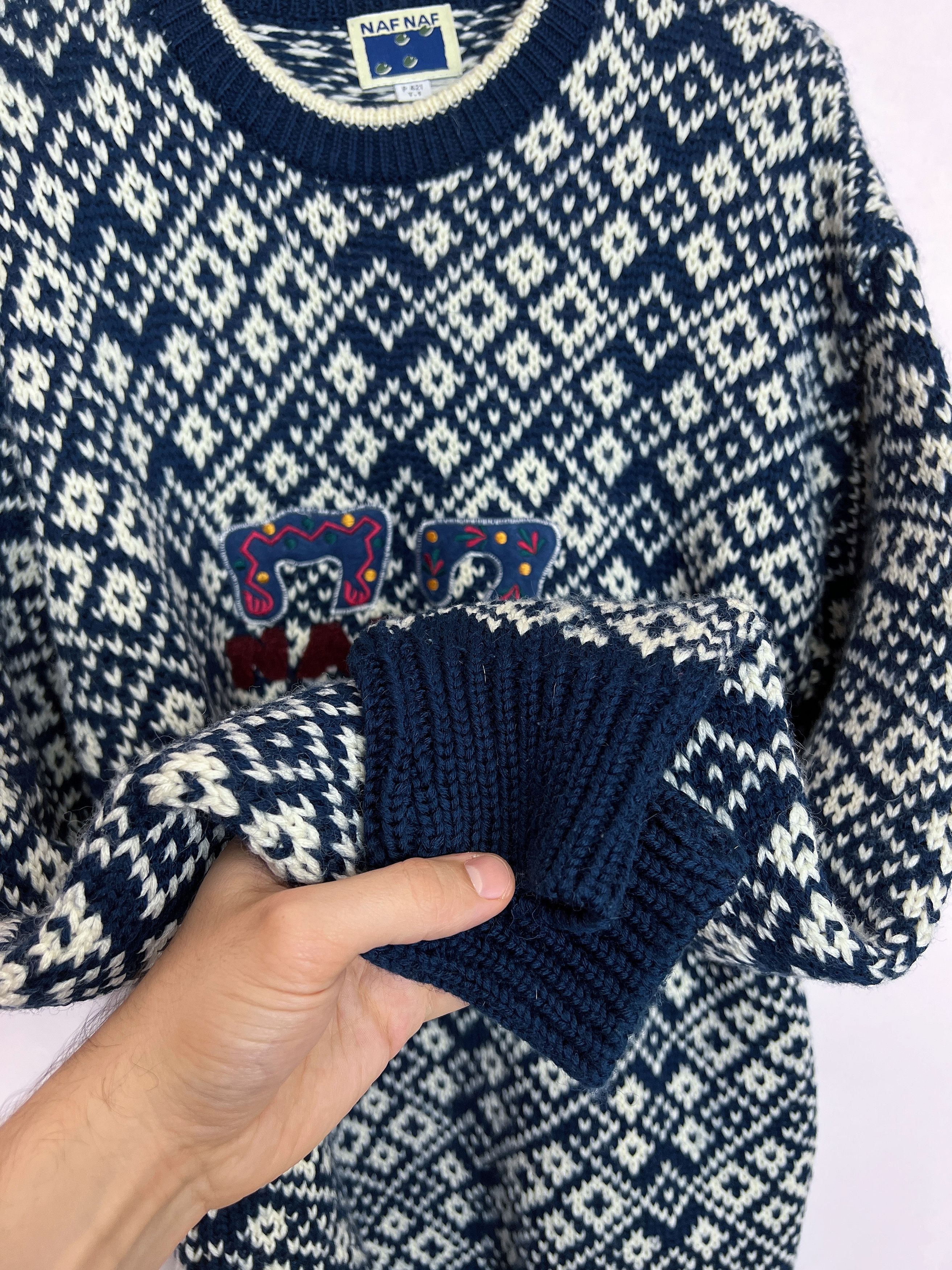 Designer × Vintage Vintage Naf Naf Knit Sweater #73 Logo Size US M / EU 48-50 / 2 - 12 Thumbnail