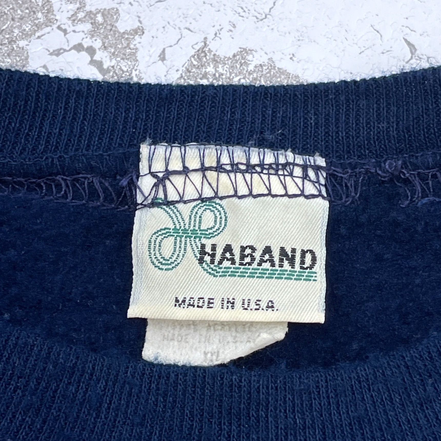 Haband VINTAGE Haband Sweatshirt Men 2XL Crew Neck USA Graphic Print Embroidered Logo Vintage 90s Grunge Hipster USA Blue Sweatshirt Mens Size US XXL / EU 58 / 5 - 5 Thumbnail