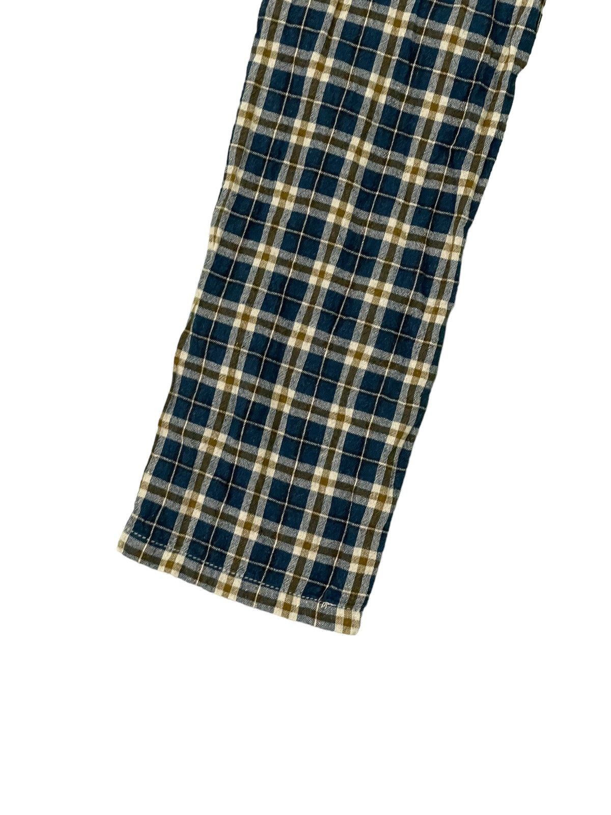 Japanese Brand Linen Check Pant Cube Sugar Straight 7🟦0 Size US 31 - 2 Thumbnail