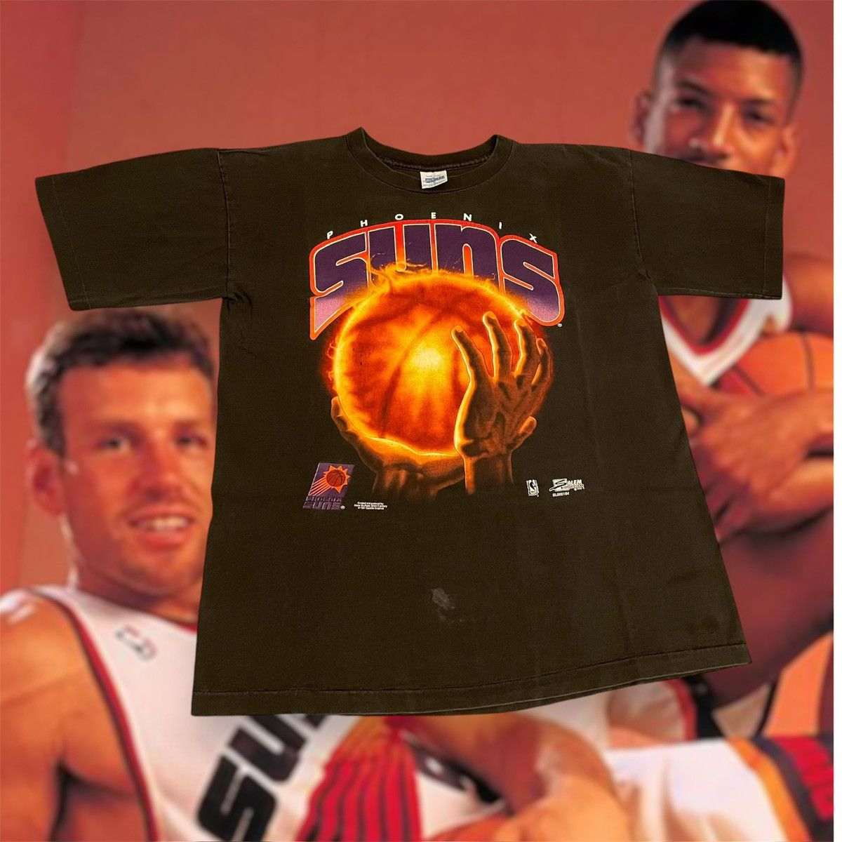 NBA × Salem Sportswear × Vintage Vintage 1991 NBA Phoenix Suns Flame Graphic Basketball Tee Size US L / EU 52-54 / 3 - 1 Thumbnail