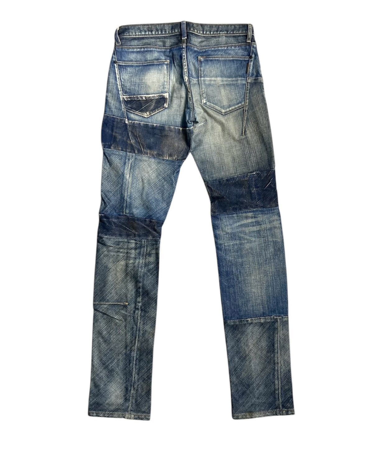 Black Barrett × Neil Barrett Blackbarrett By Neil Barrett Biker Ribbed Jeans Pant Size US 31 - 4 Thumbnail