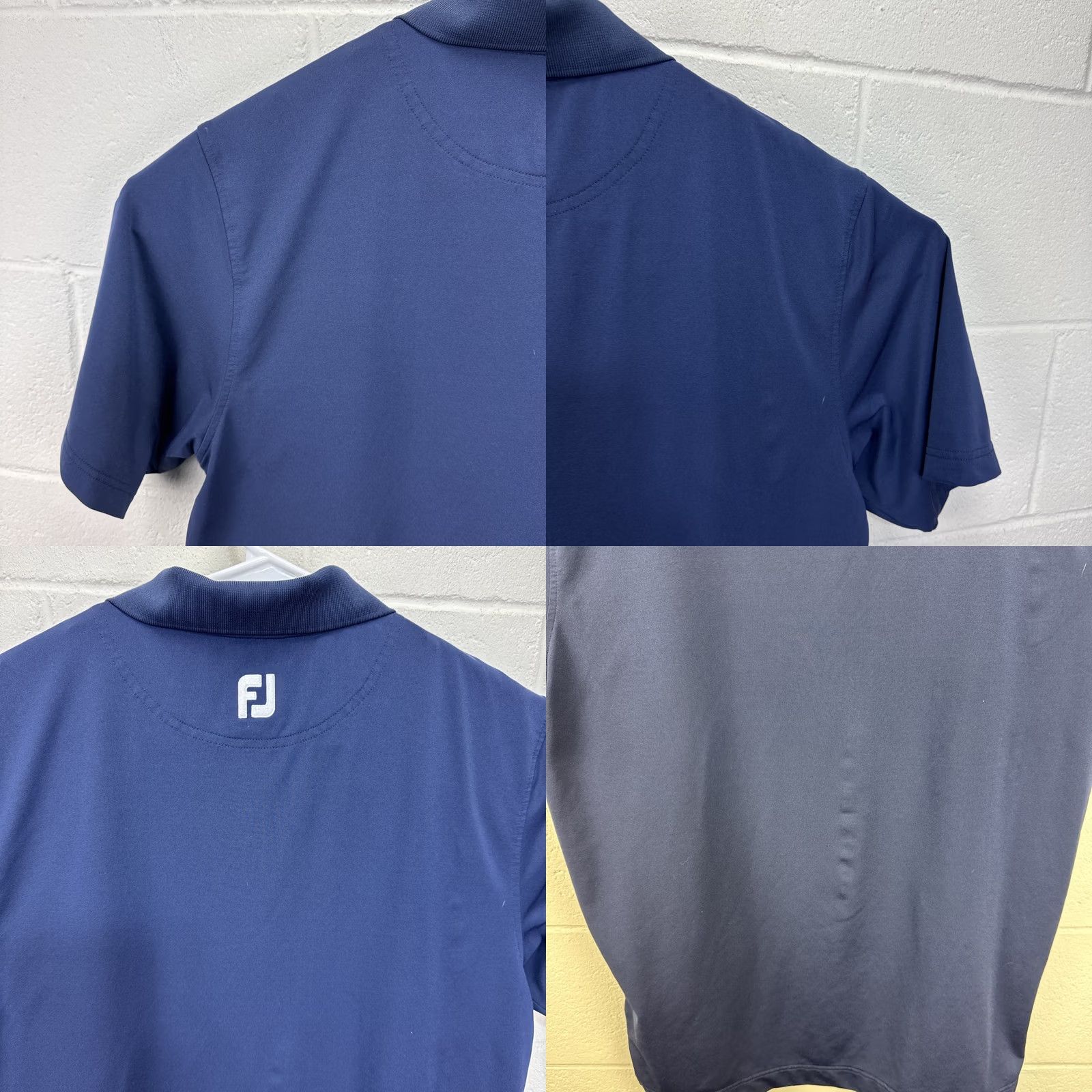 Footjoy FootJoy Golf Polo Short Sleeve Shirt Men Large Blue Knit Embroidered Logo Striped Regular Fit Button-Up VINTAGE: No Size US L / EU 52-54 / 3 - 9 Thumbnail